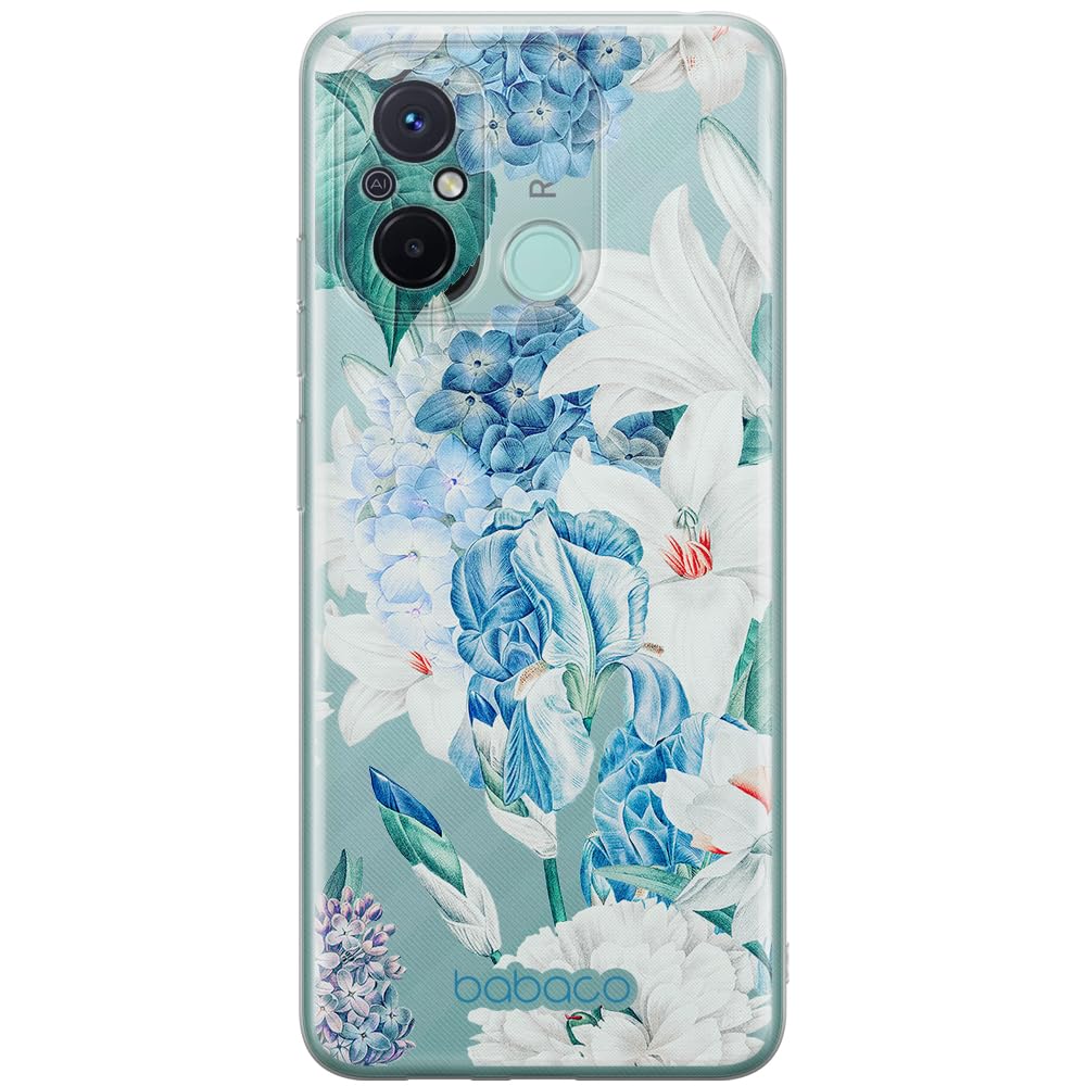 Babaco ERT GROUP mobile phone case for Xiaomi REDMI 12C/ REDMI 11A original and officially Licensed pattern Flowers 026 optimally adapted to the shape of the mobile phone, partially transparent