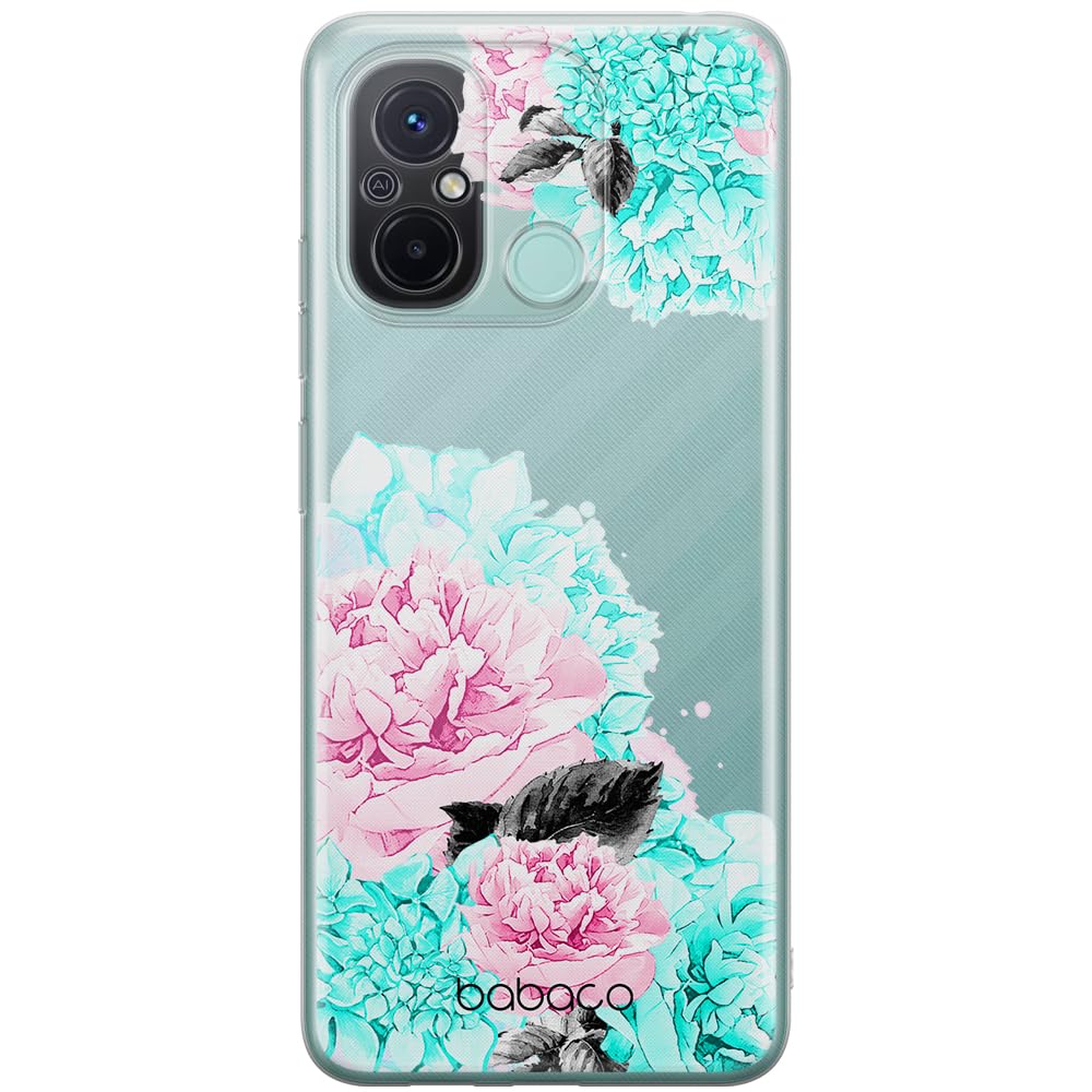 Babaco ERT GROUP mobile phone case for Xiaomi REDMI 12C/ REDMI 11A original and officially Licensed pattern Flowers 002 optimally adapted to the shape of the mobile phone, partially transparent