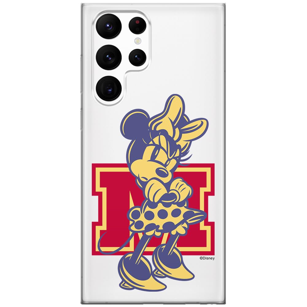 ERT GROUP mobile phone case for Samsung S22 ULTRA original and officially Licensed Disney pattern Minnie 072 optimally adapted to the shape of the mobile phone, partially transparent