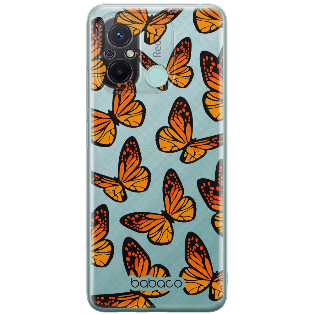 Babaco ERT GROUP mobile phone case for Xiaomi REDMI 12C/ REDMI 11A original and officially Licensed pattern Butterflies 002 optimally adapted to the shape of the mobile phone, case made of TPU