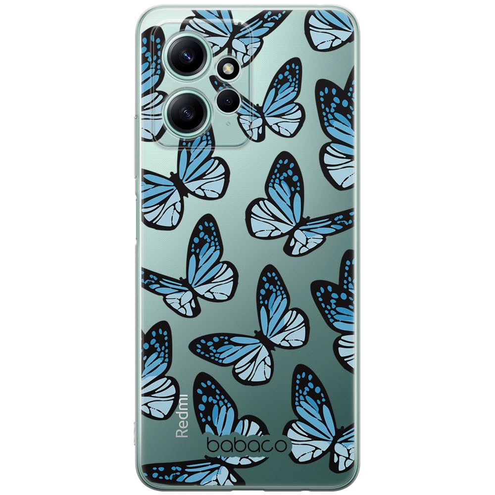 Babaco ERT GROUP mobile phone case for Xiaomi REDMI NOTE 12 4G original and officially Licensed pattern Butterflies 002 optimally adapted to the shape of the mobile phone, case made of TPU
