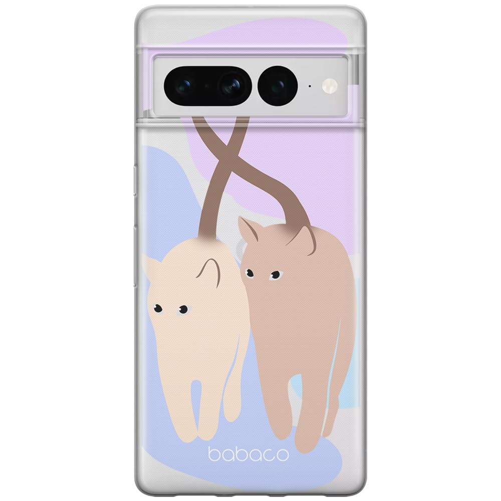 Babaco ERT GROUP mobile phone case for Google PIXEL 7 PRO original and officially Licensed pattern Cats 013 optimally adapted to the shape of the mobile phone, partially transparent