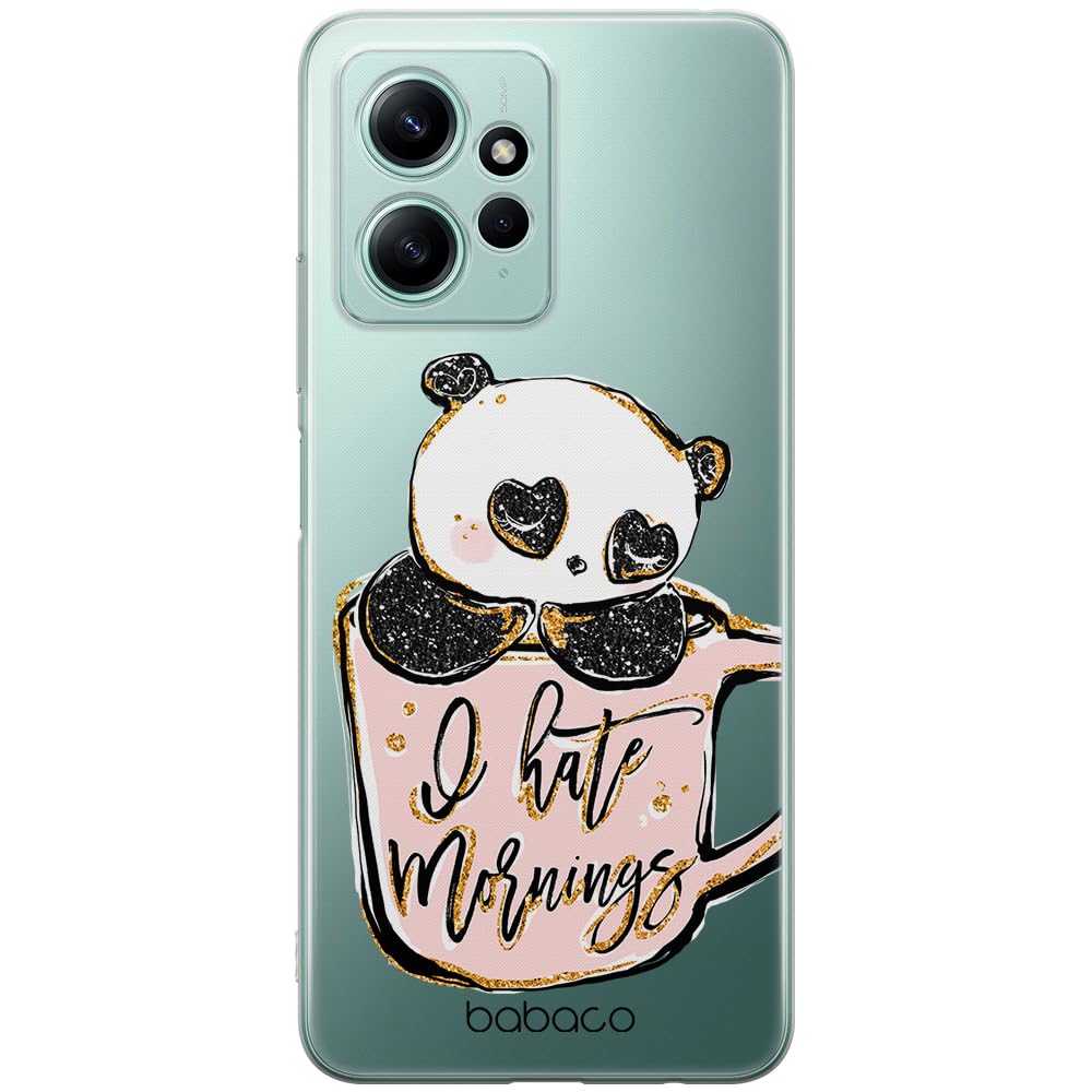 Babaco ERT GROUP mobile phone case for Xiaomi REDMI NOTE 12 4G original and officially Licensed pattern Panda 005 optimally adapted to the shape of the mobile phone, partially transparent