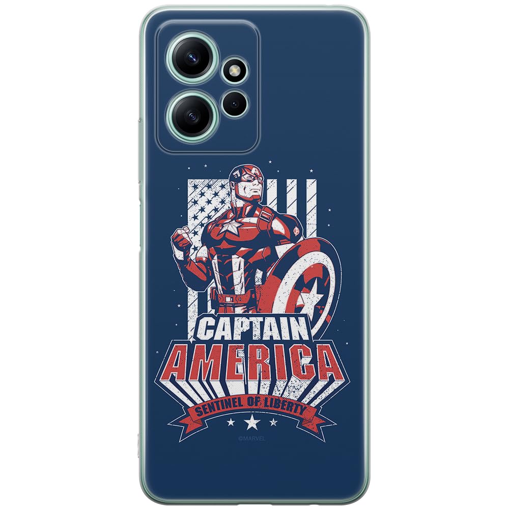 ERT GROUP mobile phone case for Xiaomi REDMI NOTE 12 4G original and officially Licensed Marvel pattern Capitan America 018 optimally adapted to the shape of the mobile phone, case made of TPU