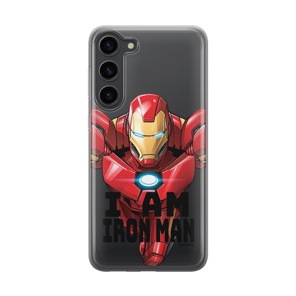 ERT GROUP mobile phone case for Samsung S23 PLUS original and officially Licensed Marvel pattern Iron Man 029 optimally adapted to the shape of the mobile phone, partially transparent