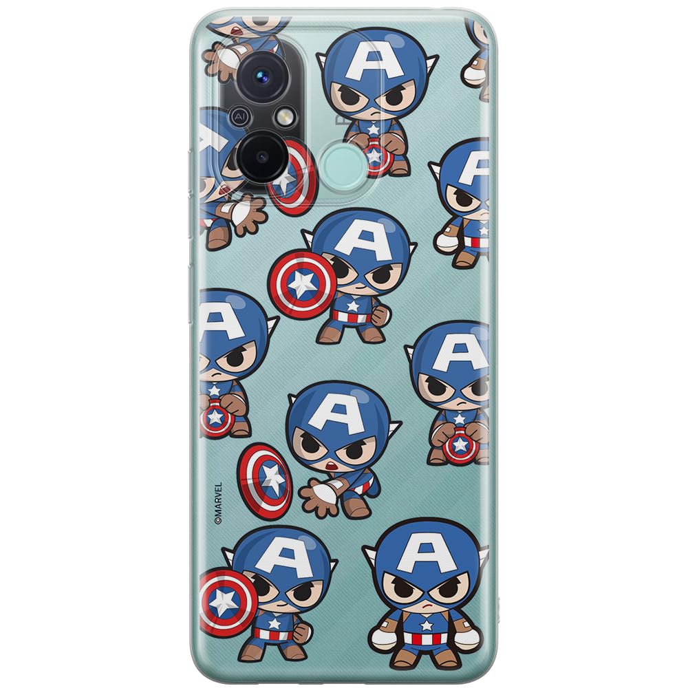 ERT GROUP mobile phone case for Xiaomi REDMI 12C/ REDMI 11A original and officially Licensed Marvel pattern Capitan America 029 adapted to the shape of the mobile phone, partially transparent