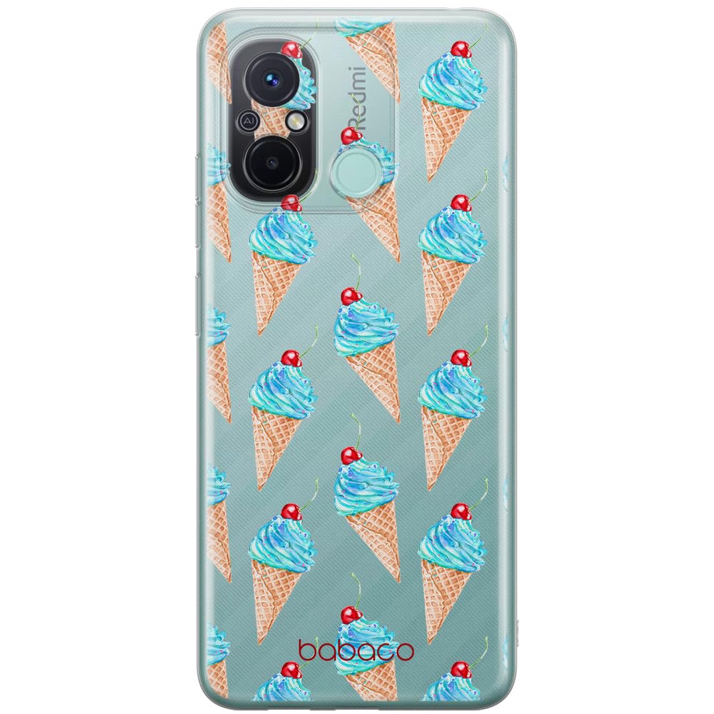 Babaco ERT GROUP mobile phone case for Xiaomi REDMI 12C/ REDMI 11A original and officially Licensed pattern Ice Cream 002 optimally adapted to the shape of the mobile phone, partially transparent