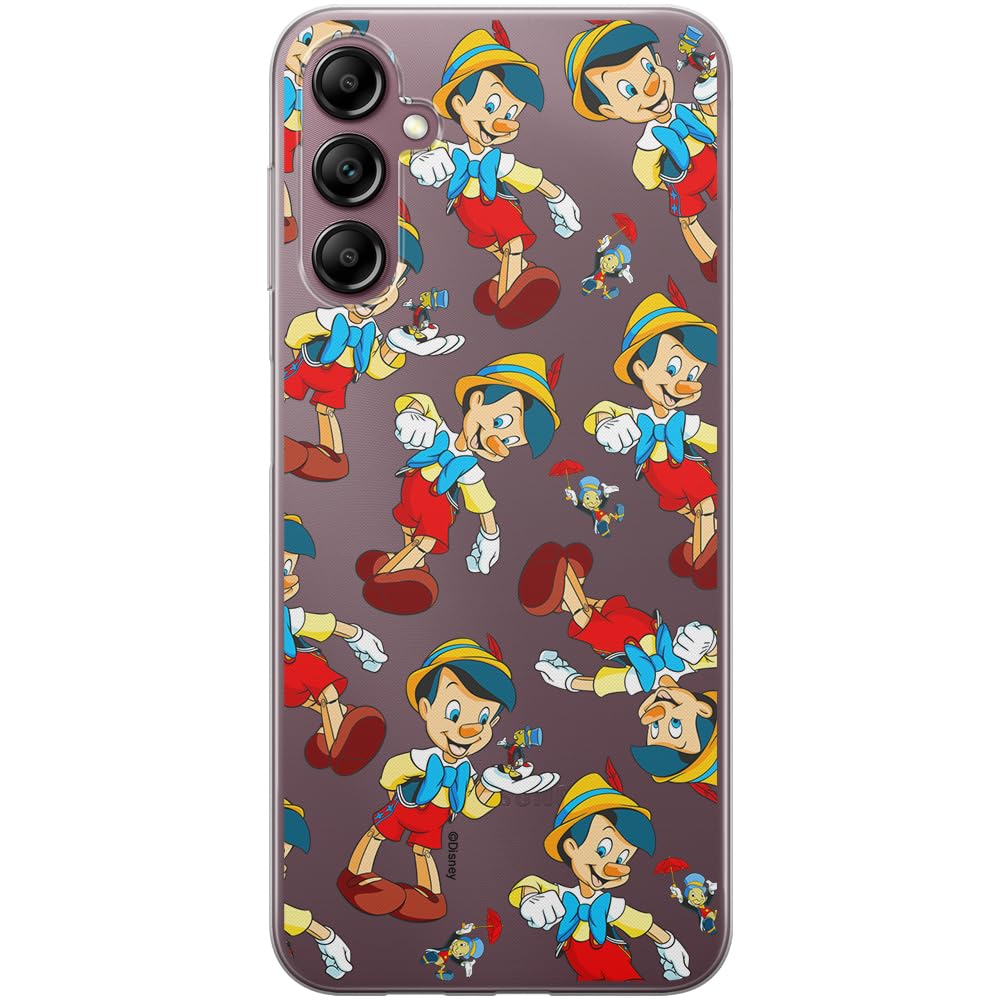 ERT GROUP mobile phone case for Samsung A14 4G/5G original and officially Licensed Disney pattern Pinocchio 002 optimally adapted to the shape of the mobile phone, partially transparent