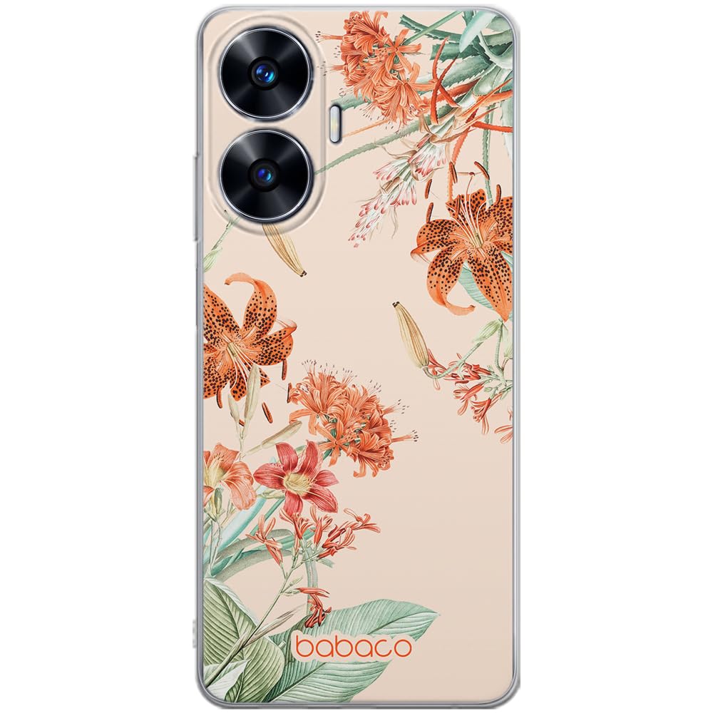 Babaco ERT GROUP mobile phone case for Realme C55 original and officially Licensed pattern Flowers 057 optimally adapted to the shape of the mobile phone, case made of TPU
