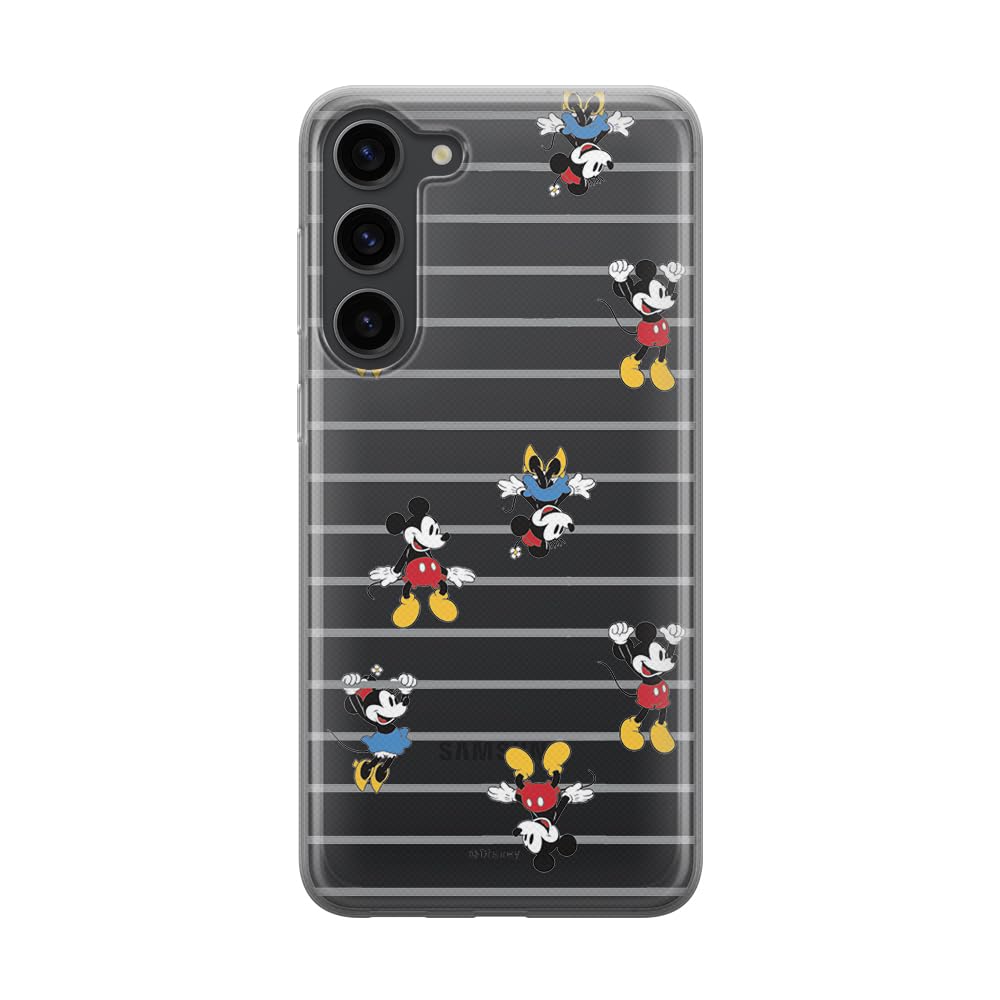 ERT GROUP mobile phone case for Samsung S23 PLUS original and officially Licensed Disney pattern Mickey & Minnie 007 optimally adapted to the shape of the mobile phone, partially transparent