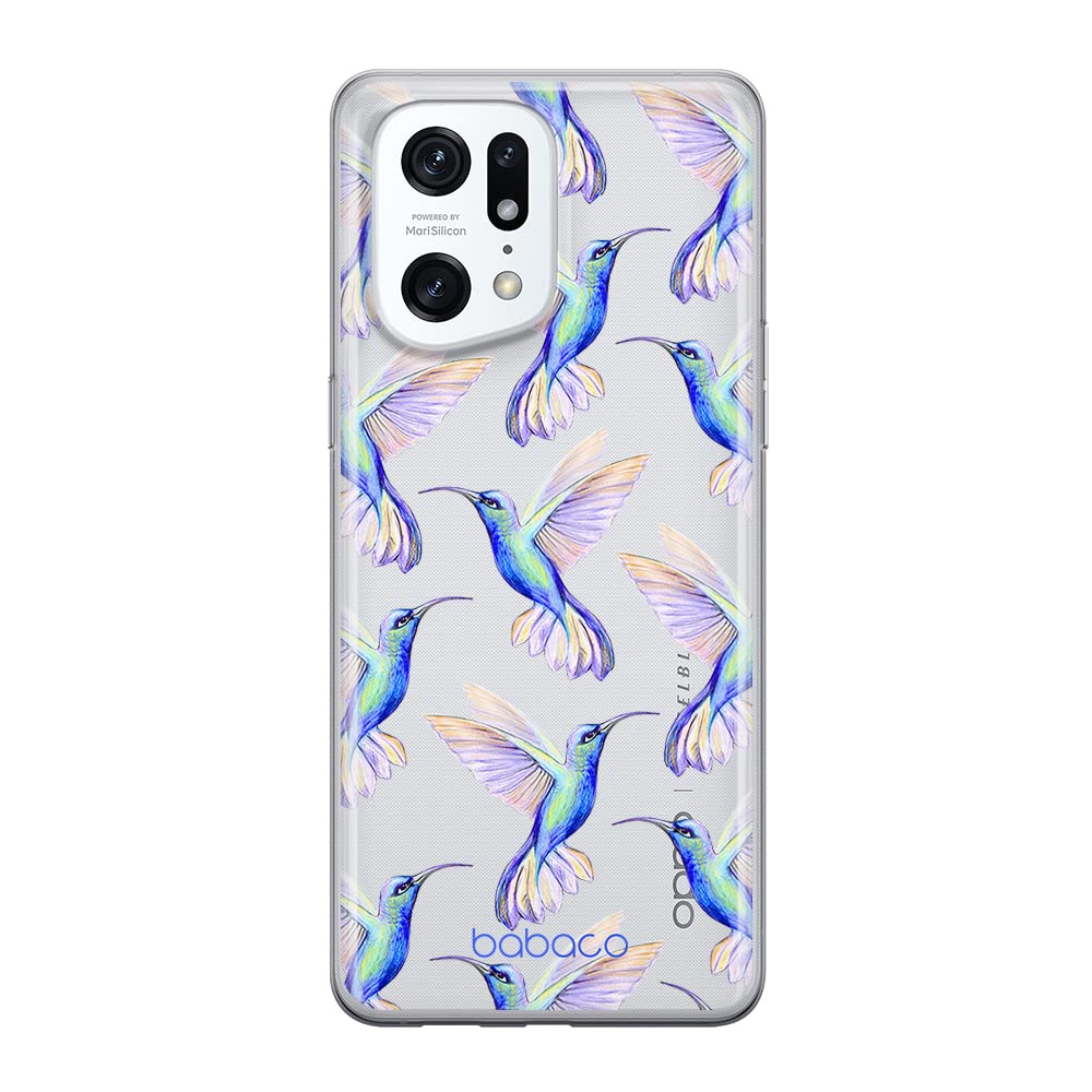 Babaco ERT GROUP mobile phone case for Oppo FIND X5 PRO original and officially Licensed pattern Hummingbird 002 optimally adapted to the shape of the mobile phone, partially transparent