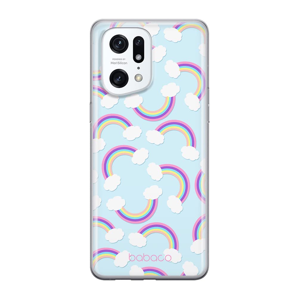 Babaco ERT GROUP mobile phone case for Oppo FIND X5 PRO original and officially Licensed pattern Rainbow 002 optimally adapted to the shape of the mobile phone, case made of TPU