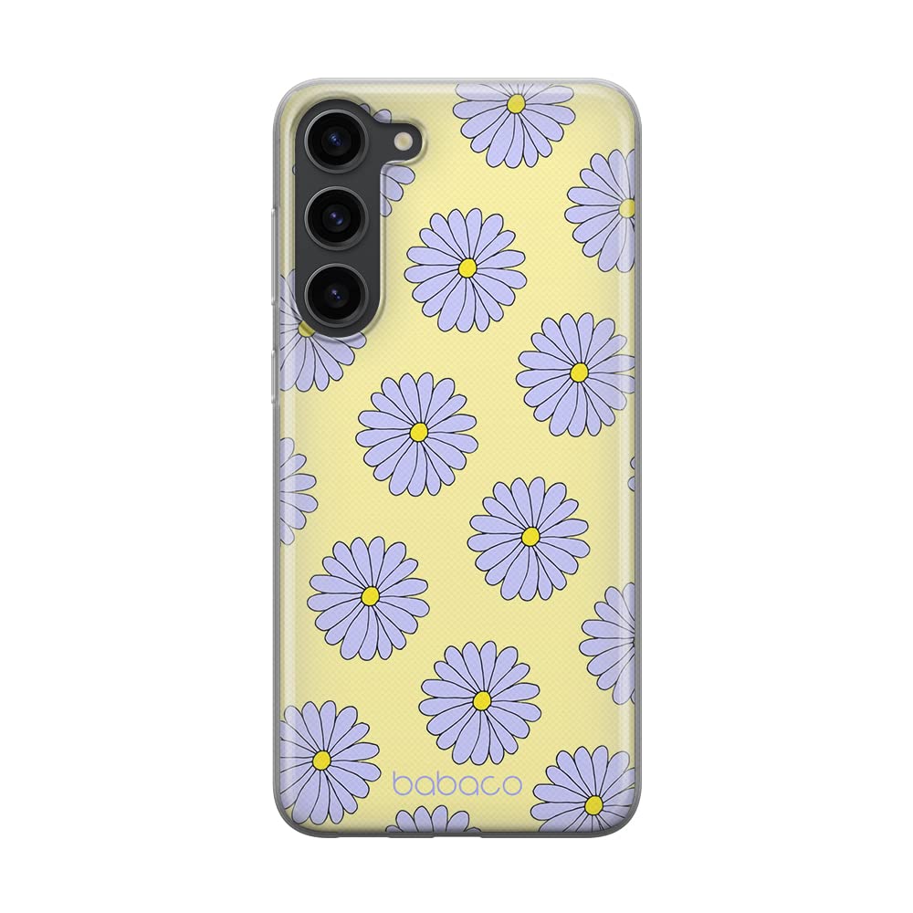 Babaco ERT GROUP mobile phone case for Samsung S23 original and officially Licensed pattern Flowers 021 optimally adapted to the shape of the mobile phone, case made of TPU