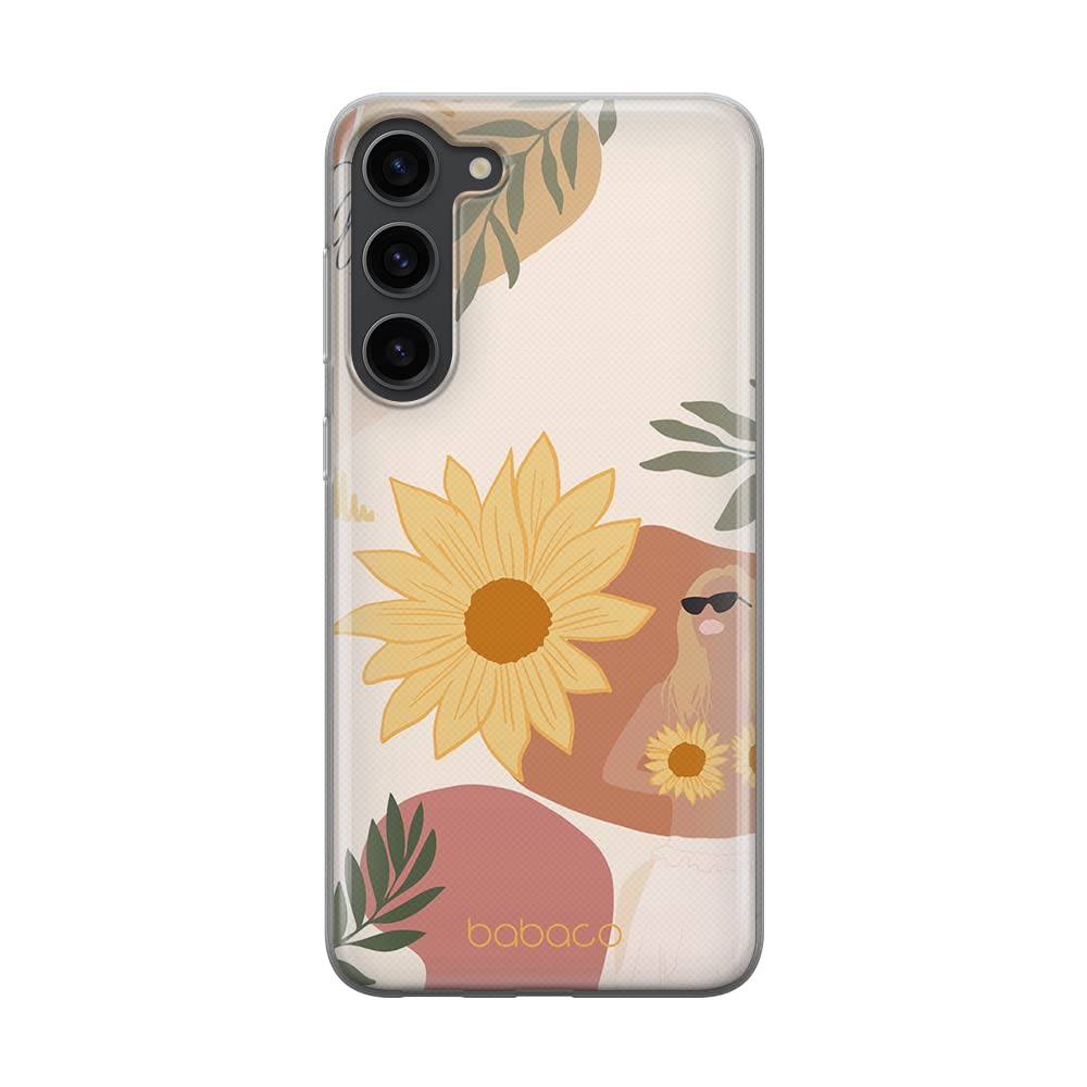 Babaco ERT GROUP mobile phone case for Samsung S23 original and officially Licensed pattern Flowers 015 optimally adapted to the shape of the mobile phone, case made of TPU