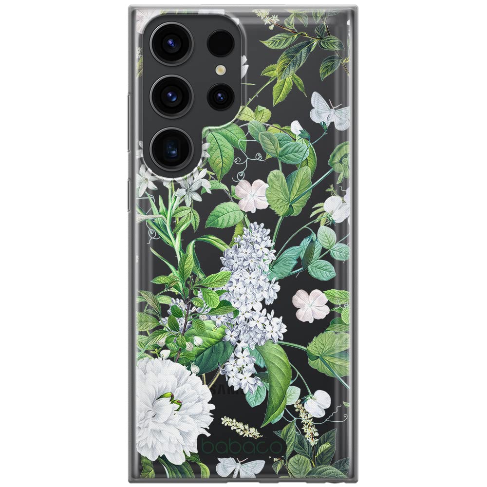 Babaco ERT GROUP mobile phone case for Samsung S23 ULTRA original and officially Licensed pattern Flowers 038 optimally adapted to the shape of the mobile phone, partially transparent