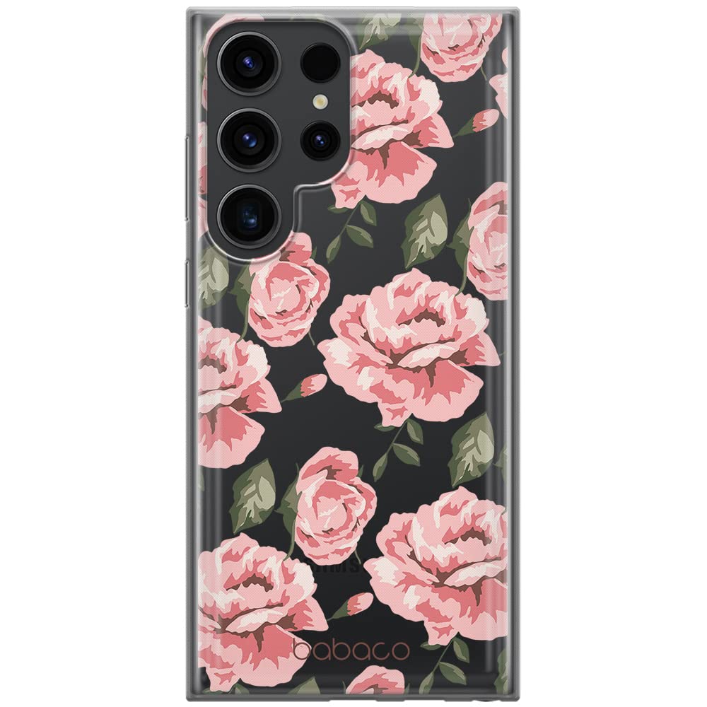 Babaco ERT GROUP mobile phone case for Samsung S23 ULTRA original and officially Licensed pattern Flowers 013 optimally adapted to the shape of the mobile phone, partially transparent