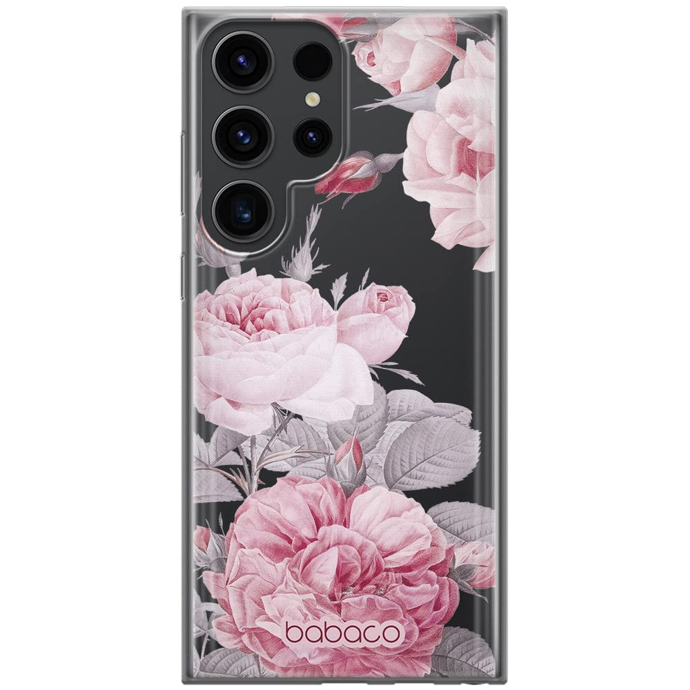 Babaco ERT GROUP mobile phone case for Samsung S23 ULTRA original and officially Licensed pattern Flowers 050 optimally adapted to the shape of the mobile phone, partially transparent