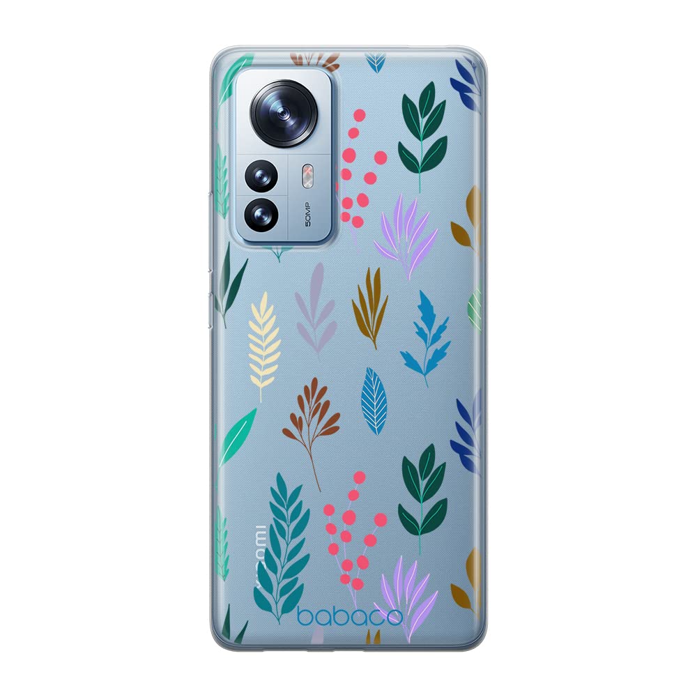 Babaco ERT GROUP mobile phone case for Xiaomi 12 / 12X original and officially Licensed pattern Plants 014 optimally adapted to the shape of the mobile phone, partially transparent