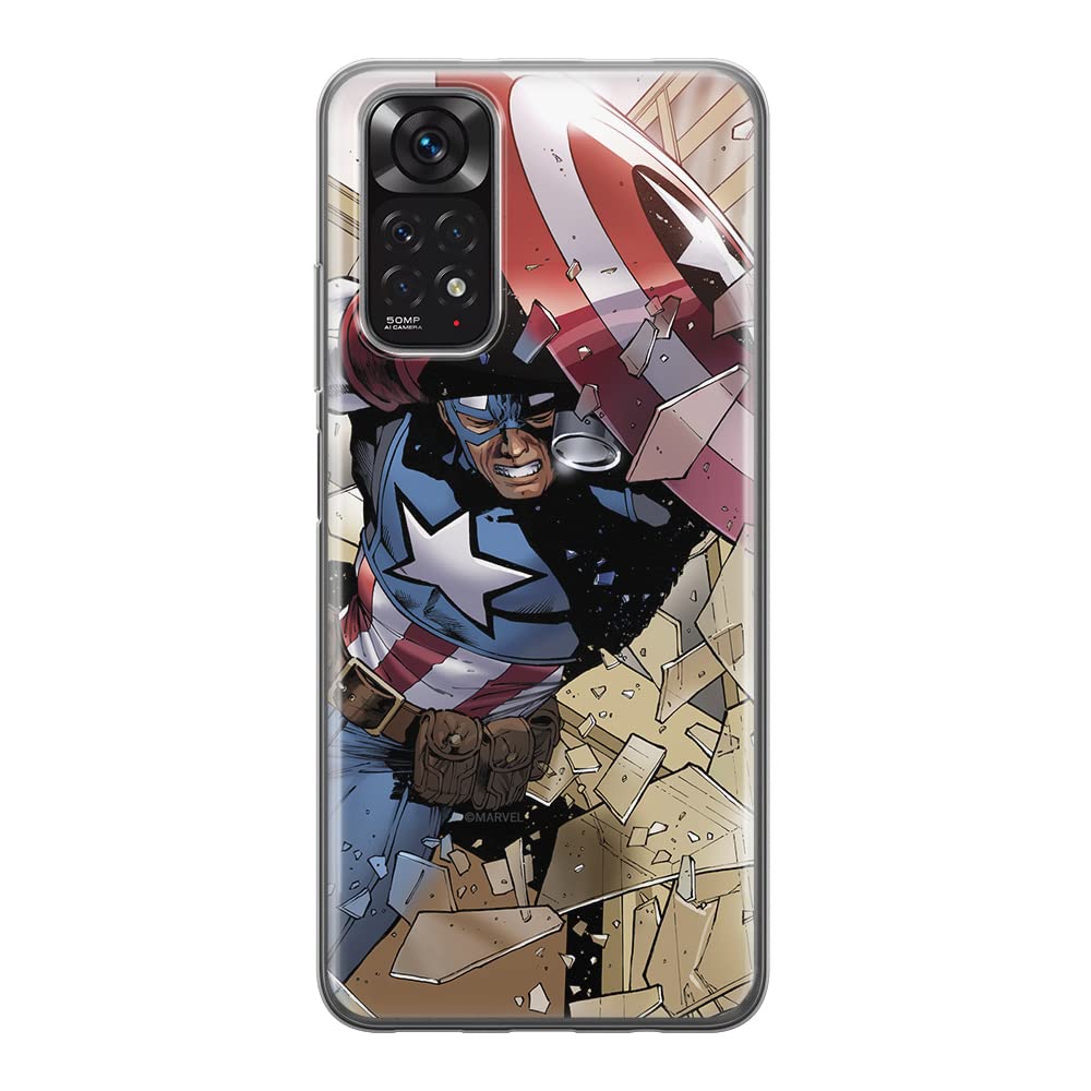 ERT GROUP mobile phone case for Xiaomi REDMI NOTE 11S 4G / REDMI NOTE 11 4G original and officially Licensed Marvel pattern Captain America 021, case made of TPU