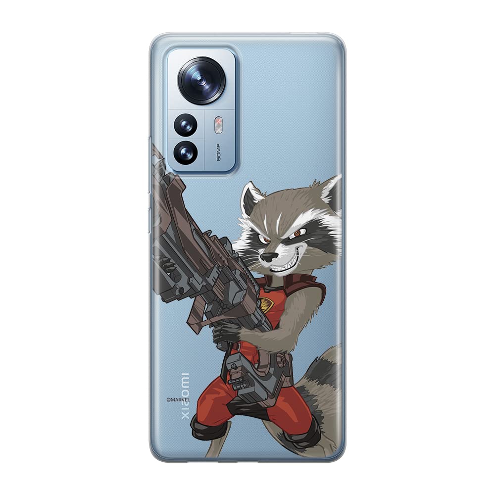 ERT GROUP mobile phone case for Xiaomi 12 PRO original and officially Licensed Marvel pattern Rocket 008 optimally adapted to the shape of the mobile phone, partially transparent