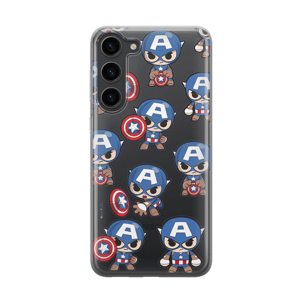 ERT GROUP mobile phone case for Samsung S23 original and officially Licensed Marvel pattern Captain America 029 optimally adapted to the shape of the mobile phone, partially transparent