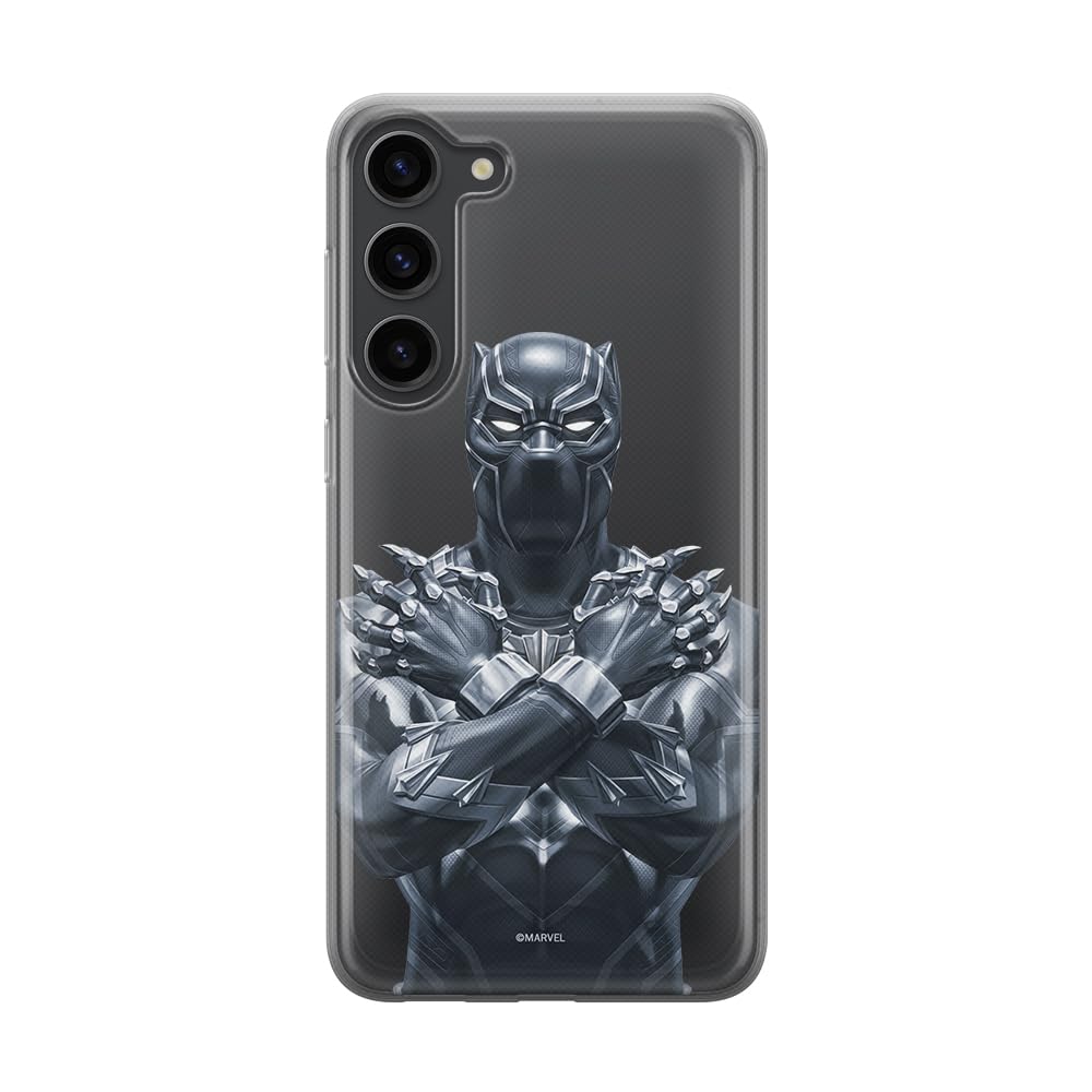 ERT GROUP mobile phone case for Samsung S23 PLUS original and officially Licensed Marvel pattern Black Panther 012 optimally adapted to the shape of the mobile phone, partially transparent