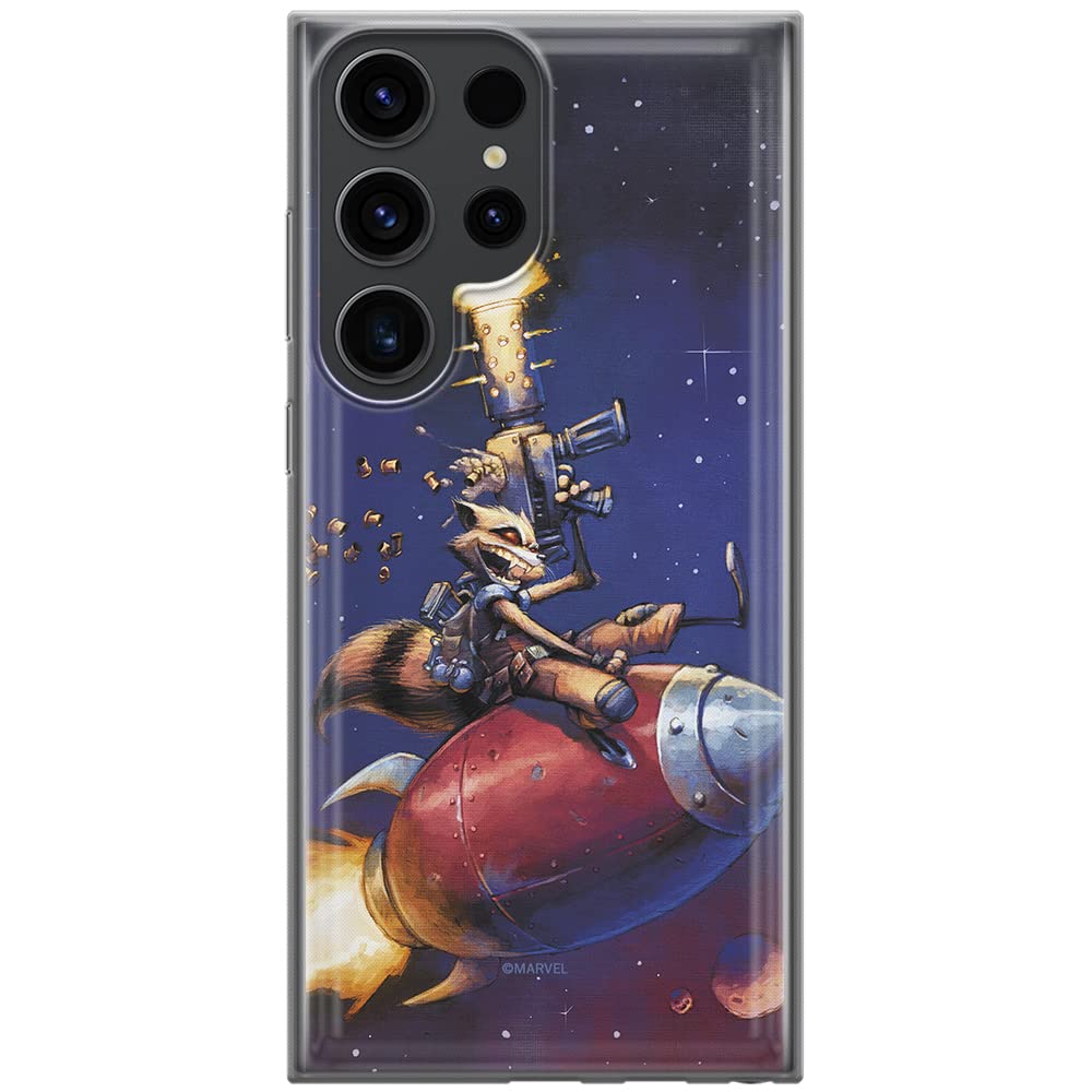 ERT GROUP mobile phone case for Samsung S23 ULTRA original and officially Licensed Marvel pattern Rocket 007 optimally adapted to the shape of the mobile phone, case made of TPU
