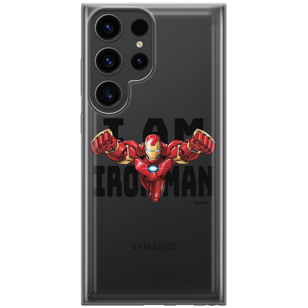 ERT GROUP mobile phone case for Samsung S23 ULTRA original and officially Licensed Marvel pattern Iron Man 028 optimally adapted to the shape of the mobile phone, partially transparent