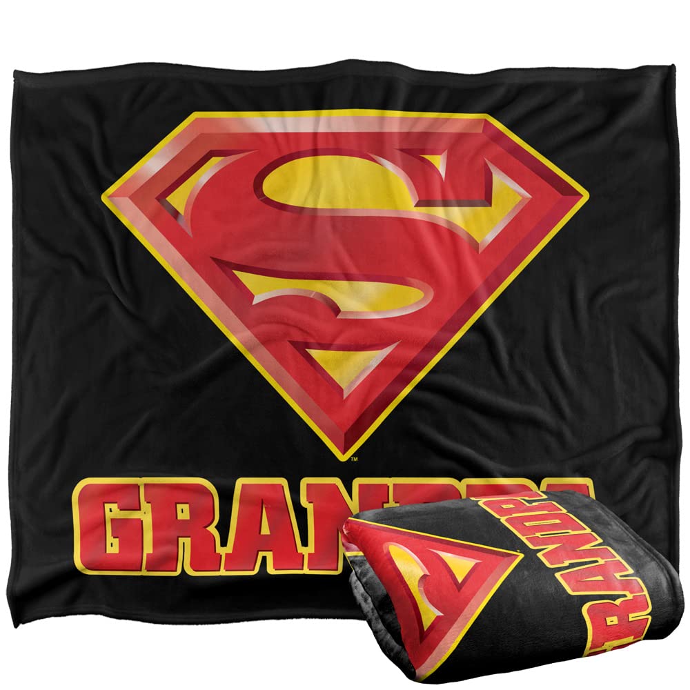 SUPERMAN Super Grandpa Officially Licensed Silky Touch Super Soft Throw Blanket 152 x 127 cm
