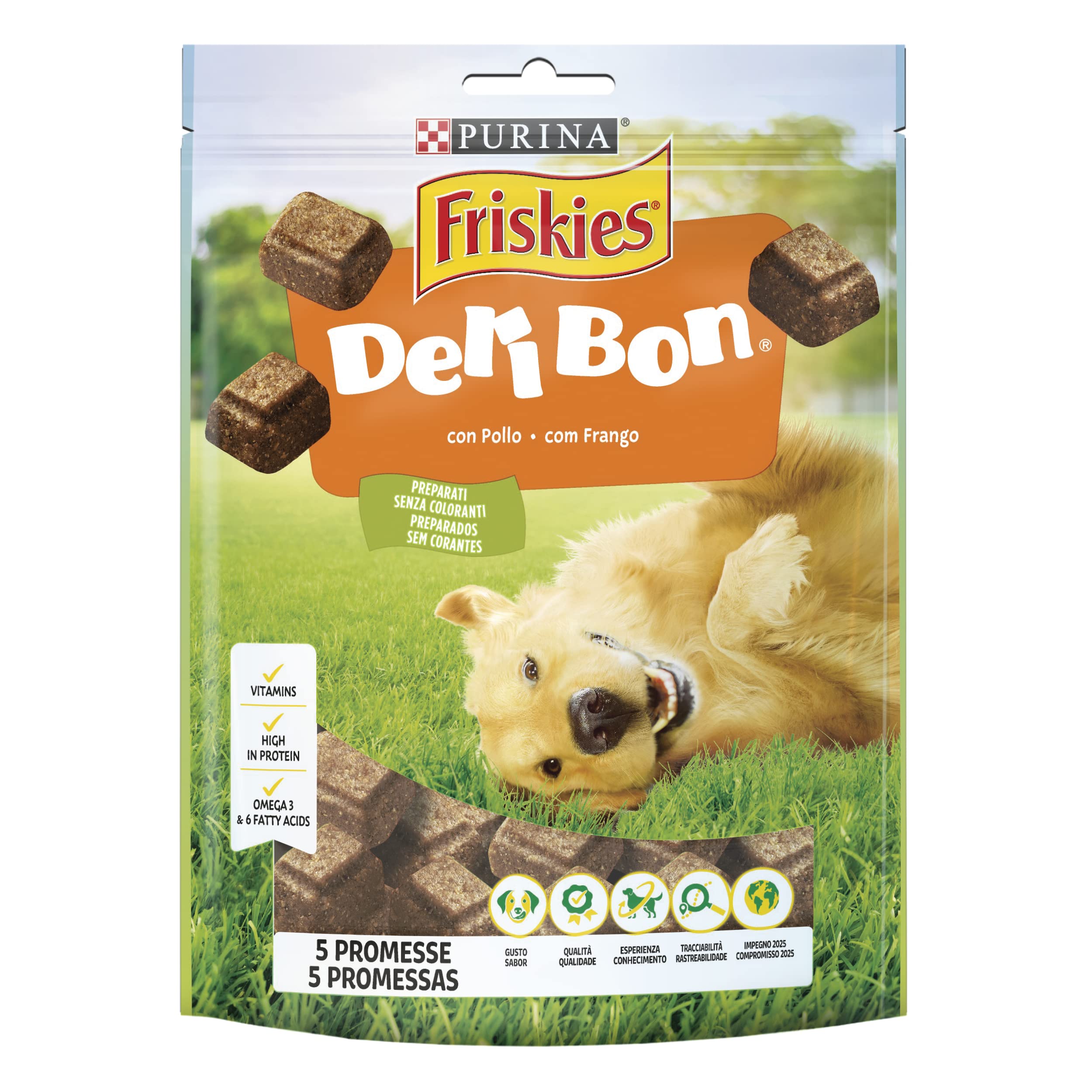 Purina Friskies Delibon Snack for Adult Dogs Snacks with Chicken 6 Packs of 130 g