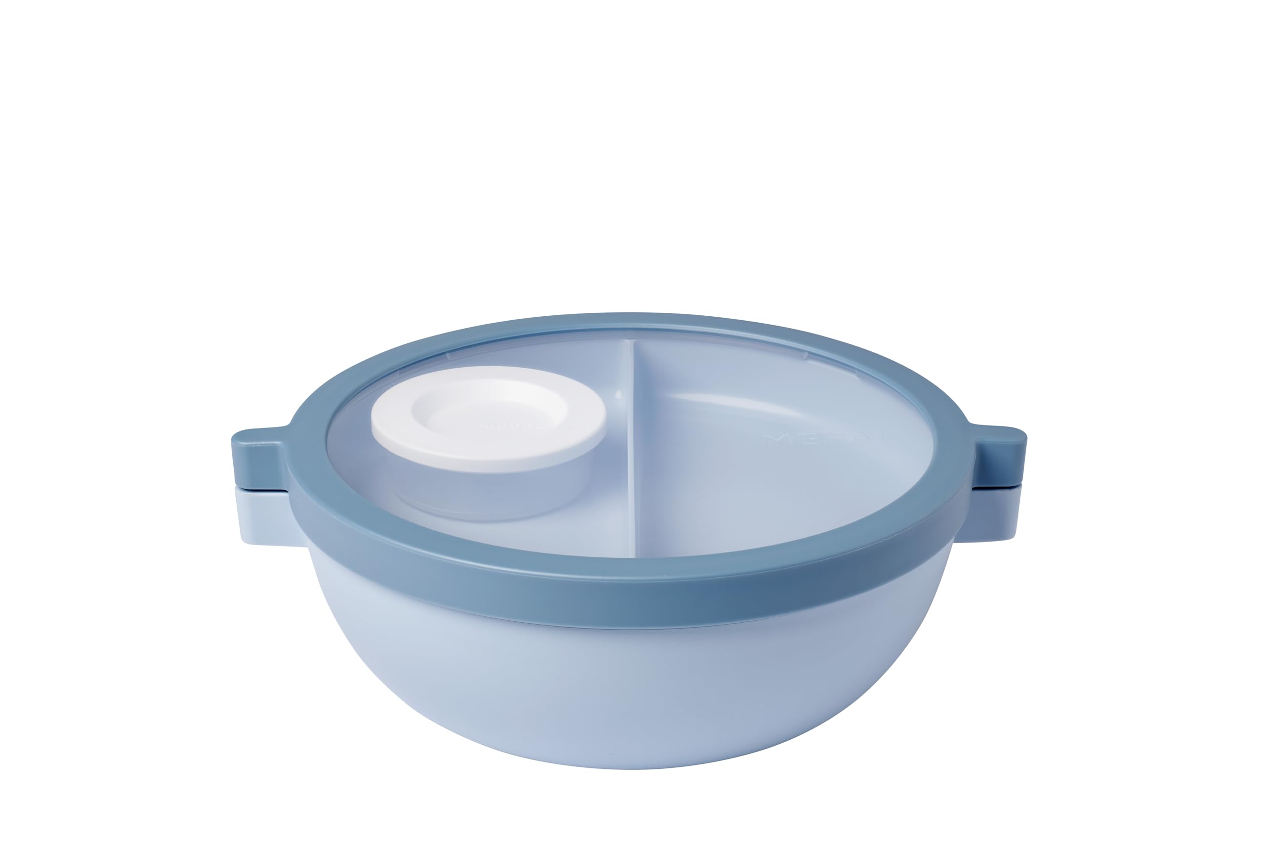 Mepal - Bento Lunch Bowl Vita - Multi-Compartment - Extra Bowl with lid, Dressing Container & Tray - Bento Box - Salad Lunch Box - Nordic Blue