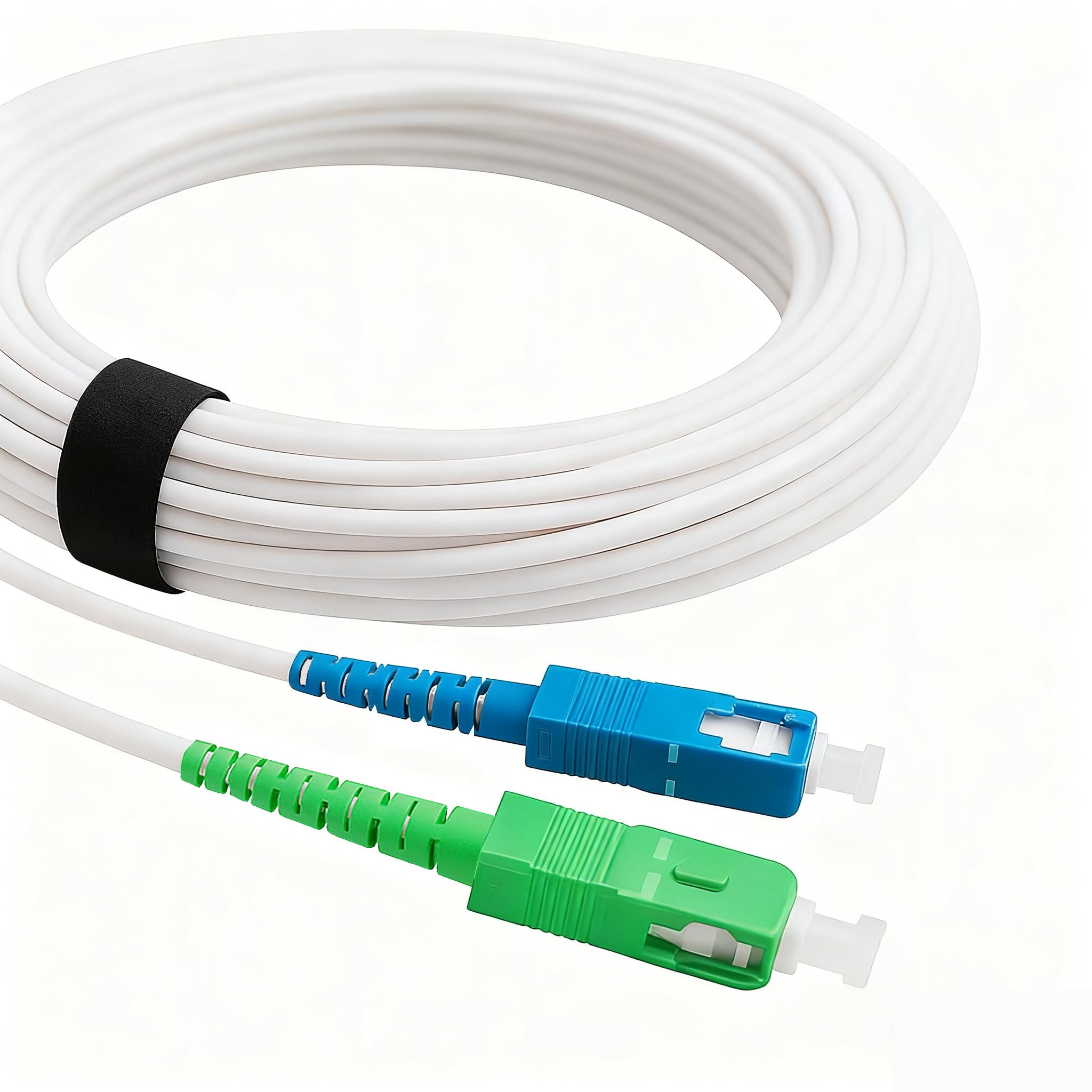 Elfcam® - Fibre Optic Cable/Extension (box) - Simplex Single-mode SC-APC to SC-UPC - Reinforced shielding and connector - Very re loss - White, 40 m