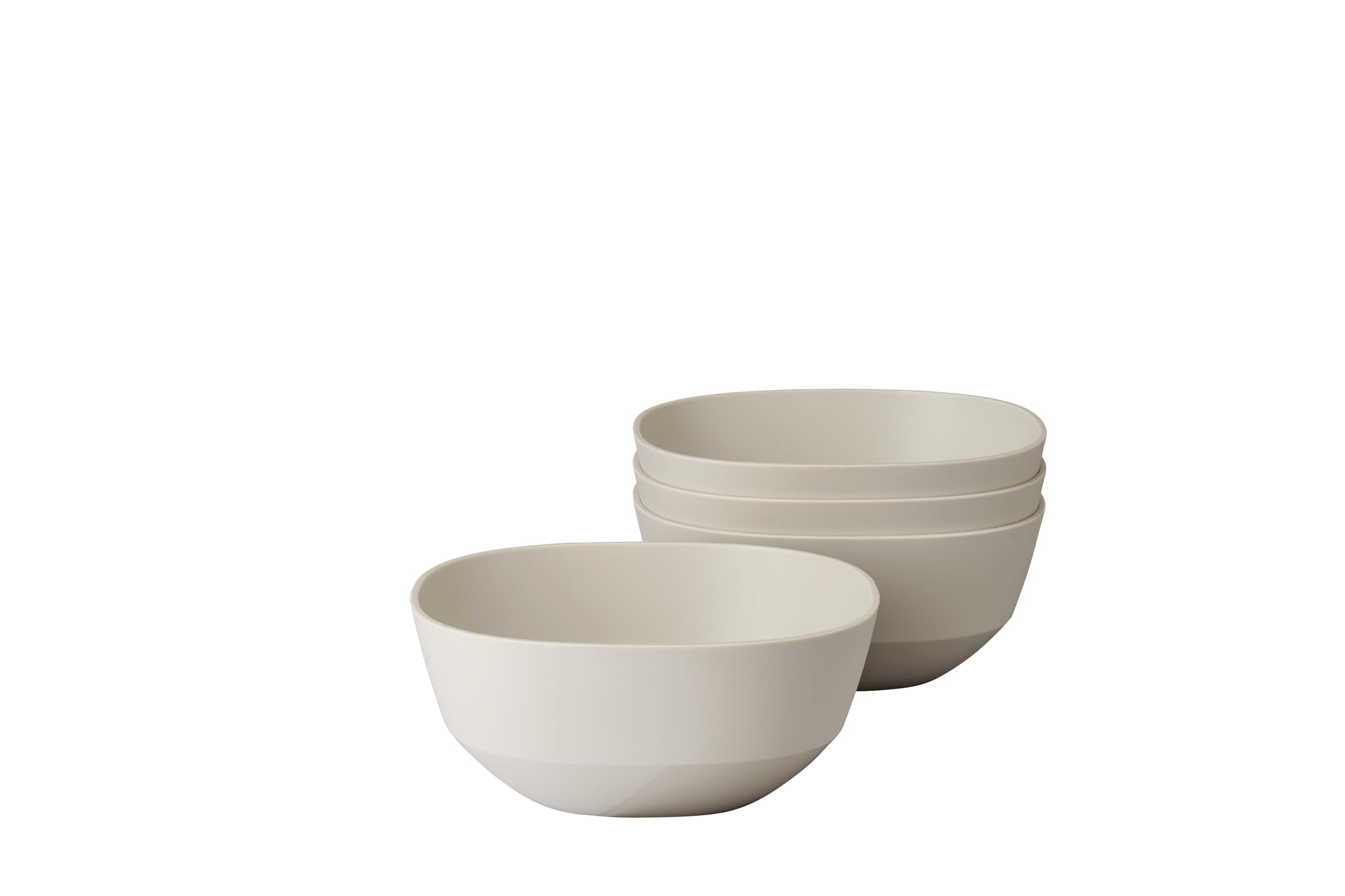 Mepal - Serving bowl 4 pieces Silueta - Dishwasher & microwave resistant - Salad bowl - Tapas bowls - Tableware - 750 ml - Nordic white