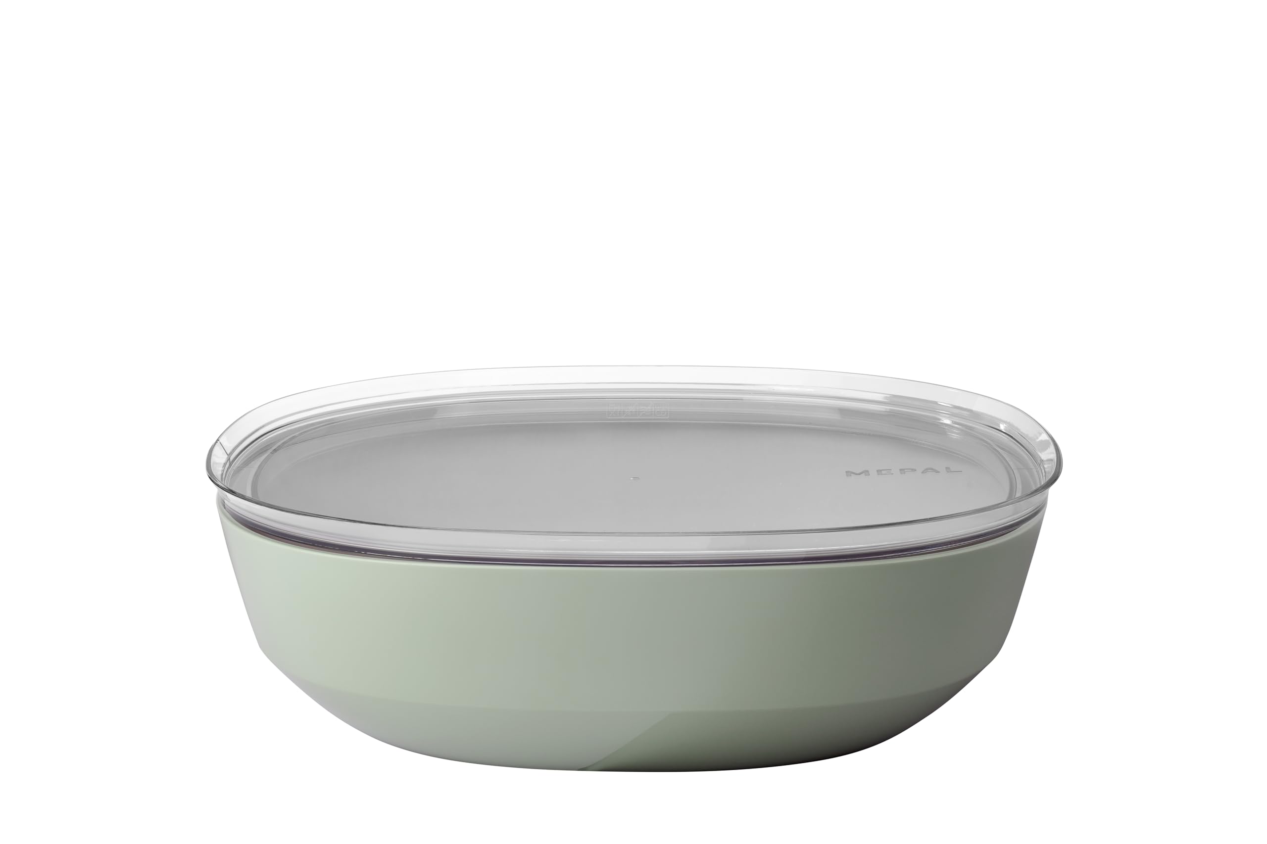 Mepal - Serving Bowl with lid Silueta - Dishwasher & Microwave Resistant - Salad Bowl - Tapas Bowls - Tableware - 4000 ml - Nordic sage