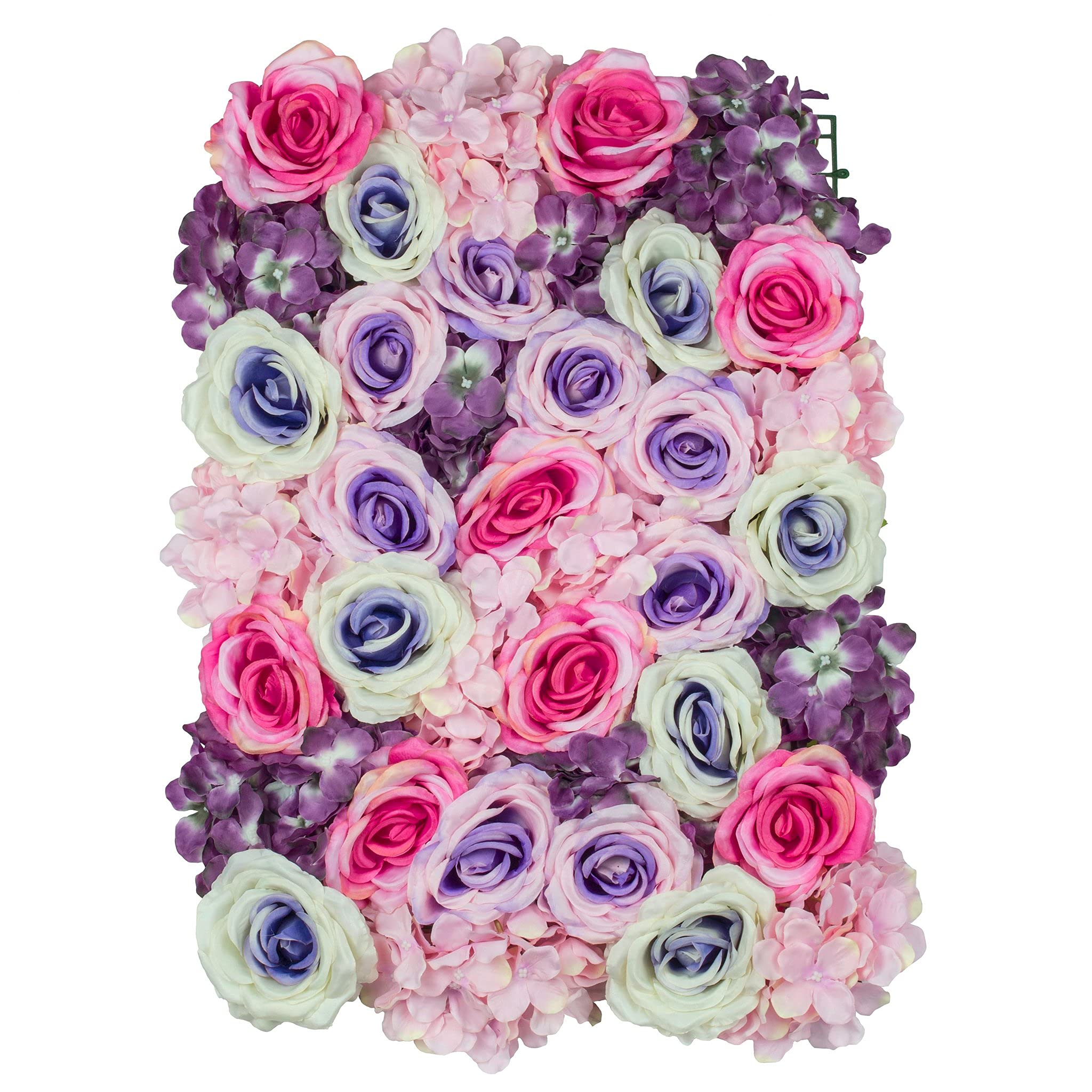 RCZ Decor 9835us Silk Roses/Hydrangeas Flower Wall Backdrop Panel -41cm x 61cm | Lavender & Pink & Purple | 1 Pc
