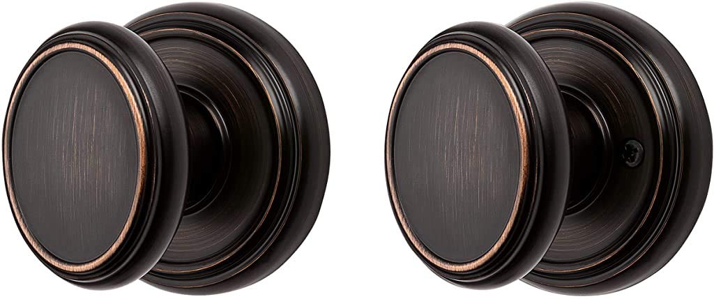 Baldwin Carnaby, Interior Passage Door Knob for Hallway/Closet/Rooms, Non-Locking Door Handle with Microban Protection, in Venetian Bronze