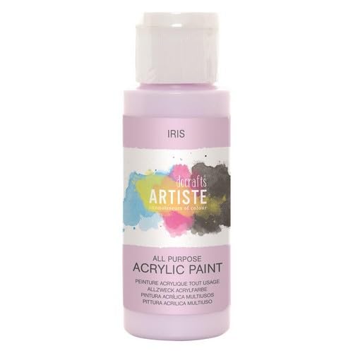 Artiste Acrylic Paint 59ml 2Oz Iris, Quick-Drying Professional Art, Vibrant Colour, Water-Based Paints Cover All Surfaces With Ease, Ideal For Travel Artists (package may vary)