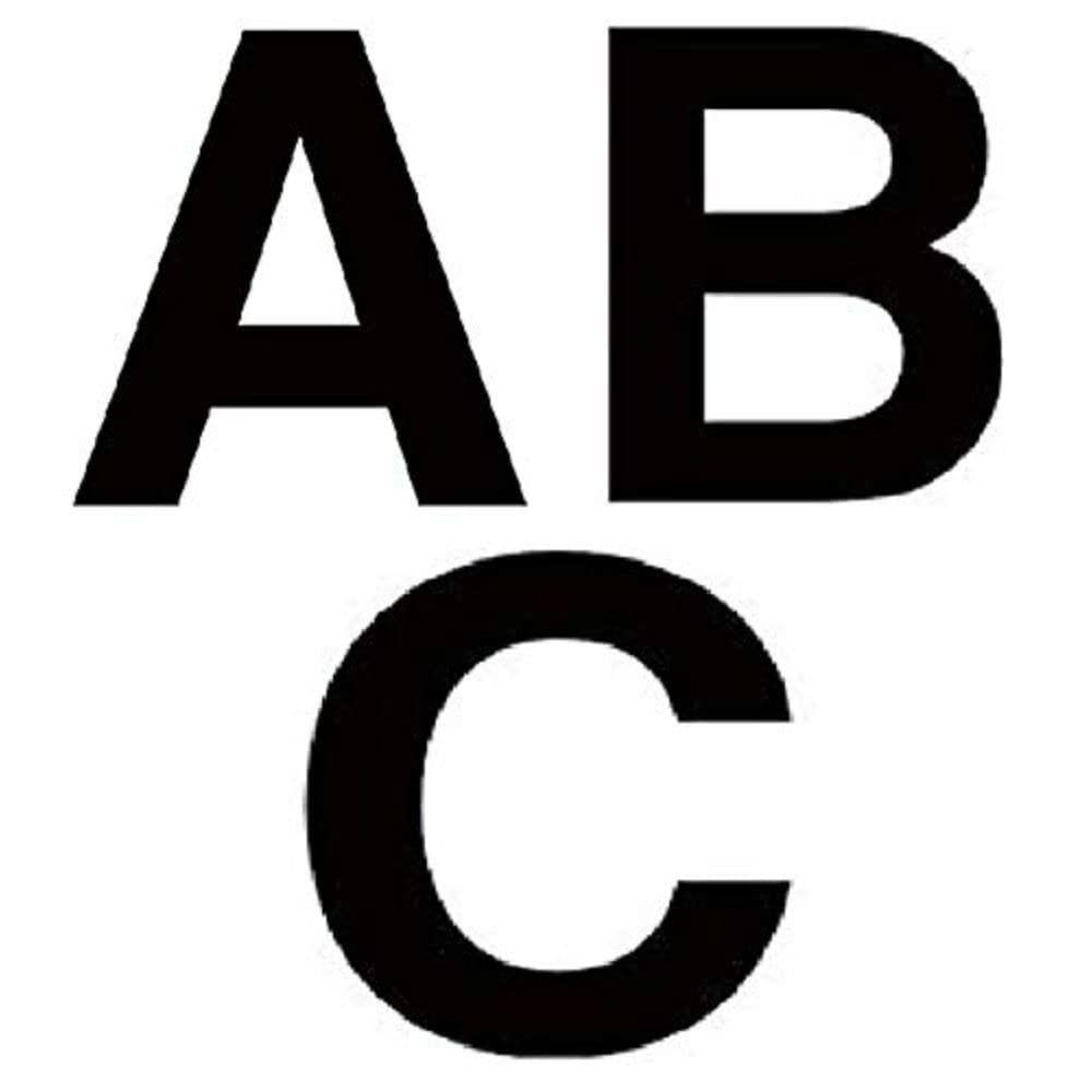 Merriway BH07145 (12 Pcs) Black Vinyl Stick-On Wheelie Bin Post Box Crate Dust Bin Letters, 50 mm (2 Inch) Letters A B C - Pack of 12 (4 of Each Letter)