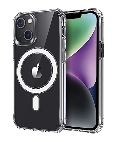 ICOVERI Compatible with iPhone 14 Plus Case, Magnetic, Compatible with QI Wireless Charging Accessories, Hybrid, Clear