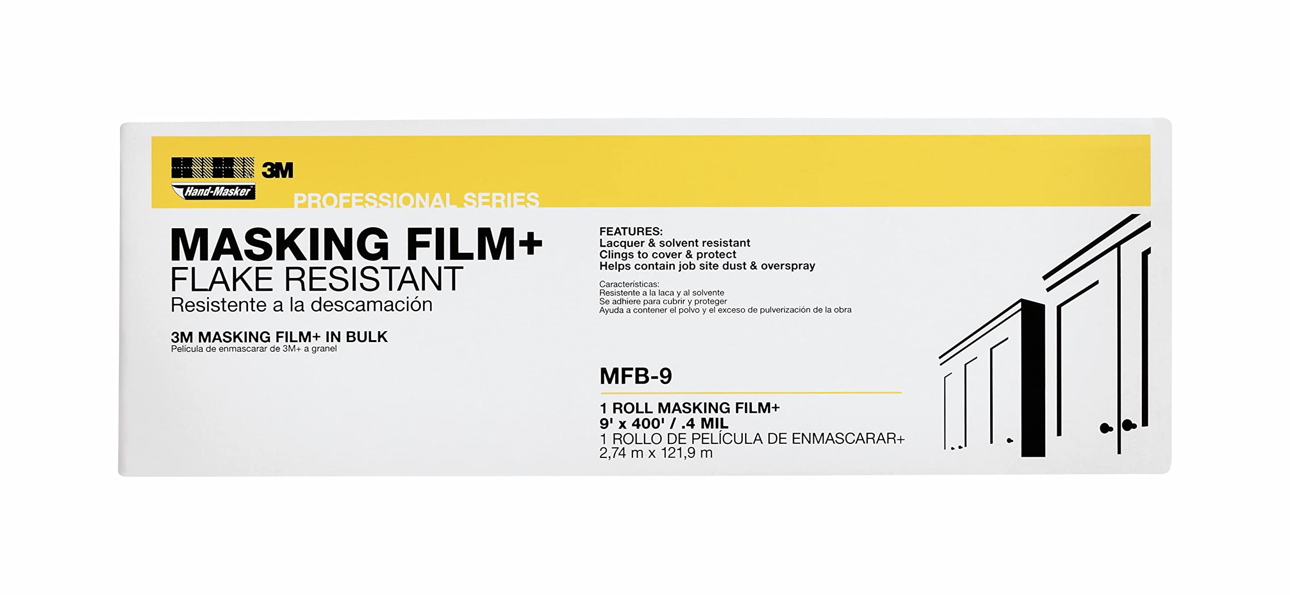 Scotch Painter's Tape MFB-9 Hand-Masker Painter's Plastic Plus, Clear, 9 ft x 400 ft