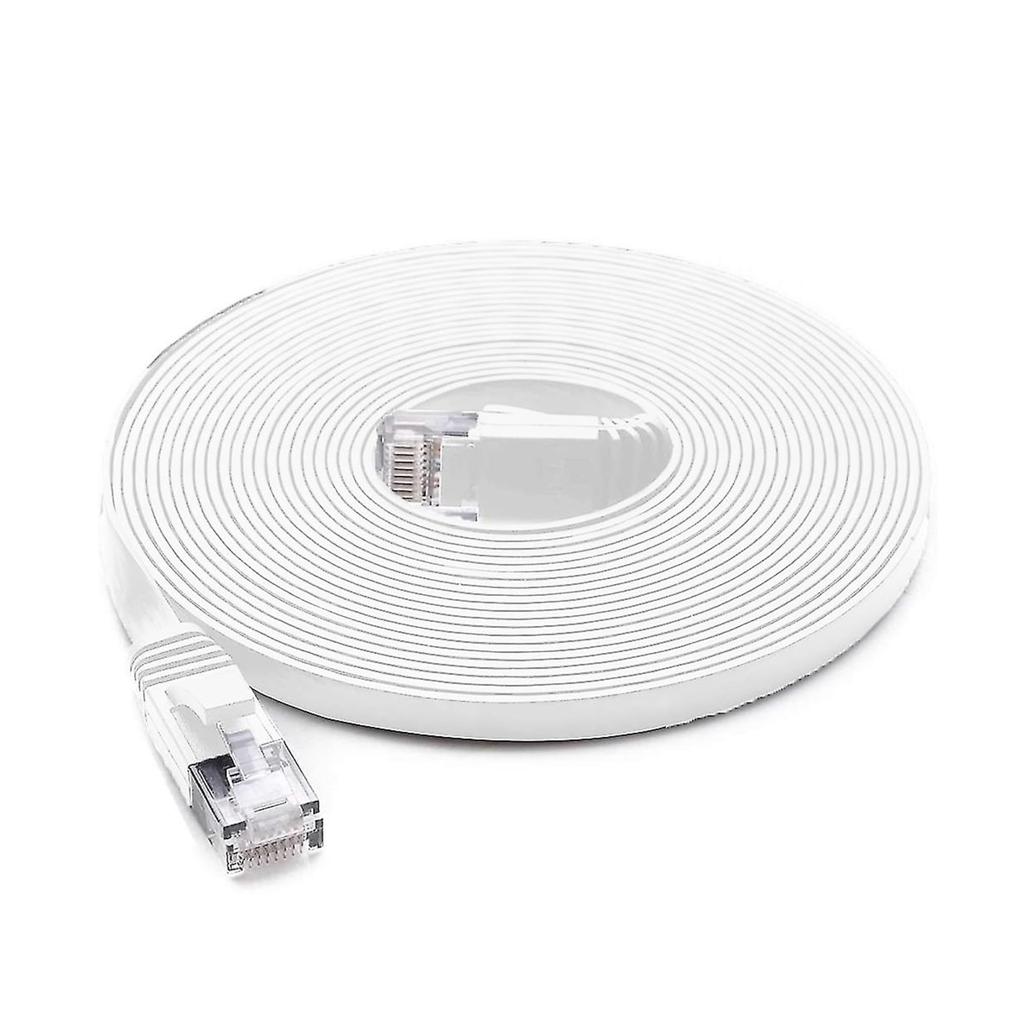 PNI Flat network cable S/STP CAT8 U8050W, 2 x RJ45, 4 pairs of wires, 28AWG, copper, 40 Gbps, 2000 MHz, 5m, white