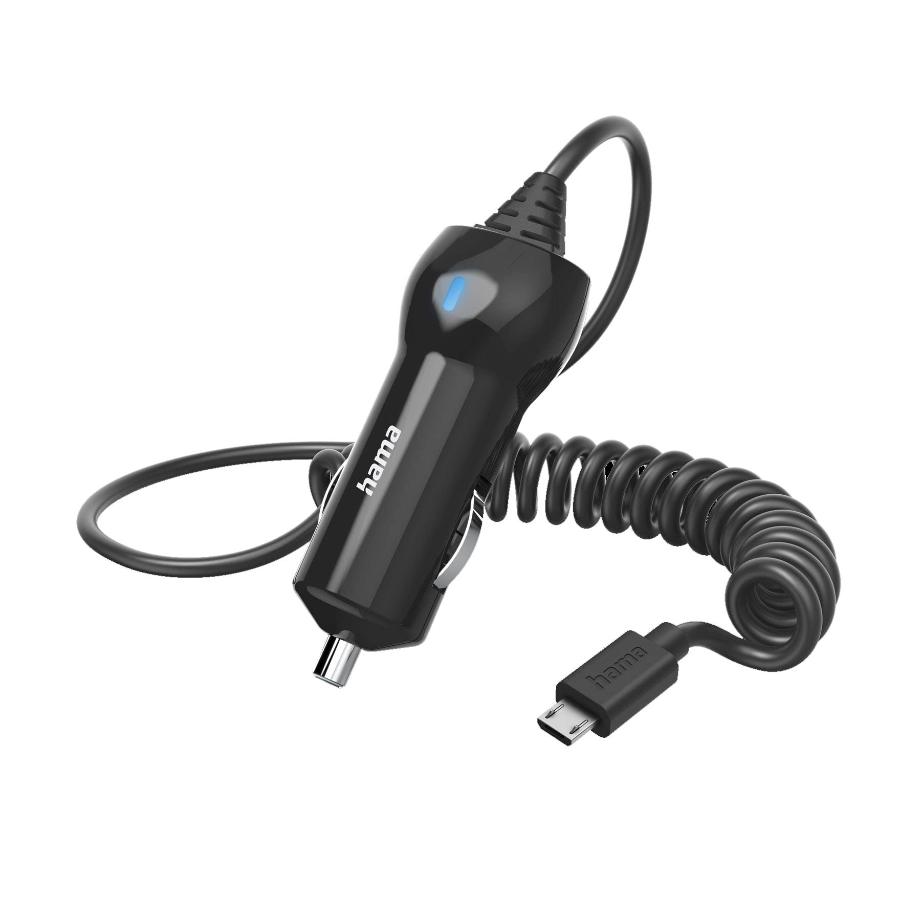 Hama Car Charger with Micro-USB Connection, 6 W, 1 m, black