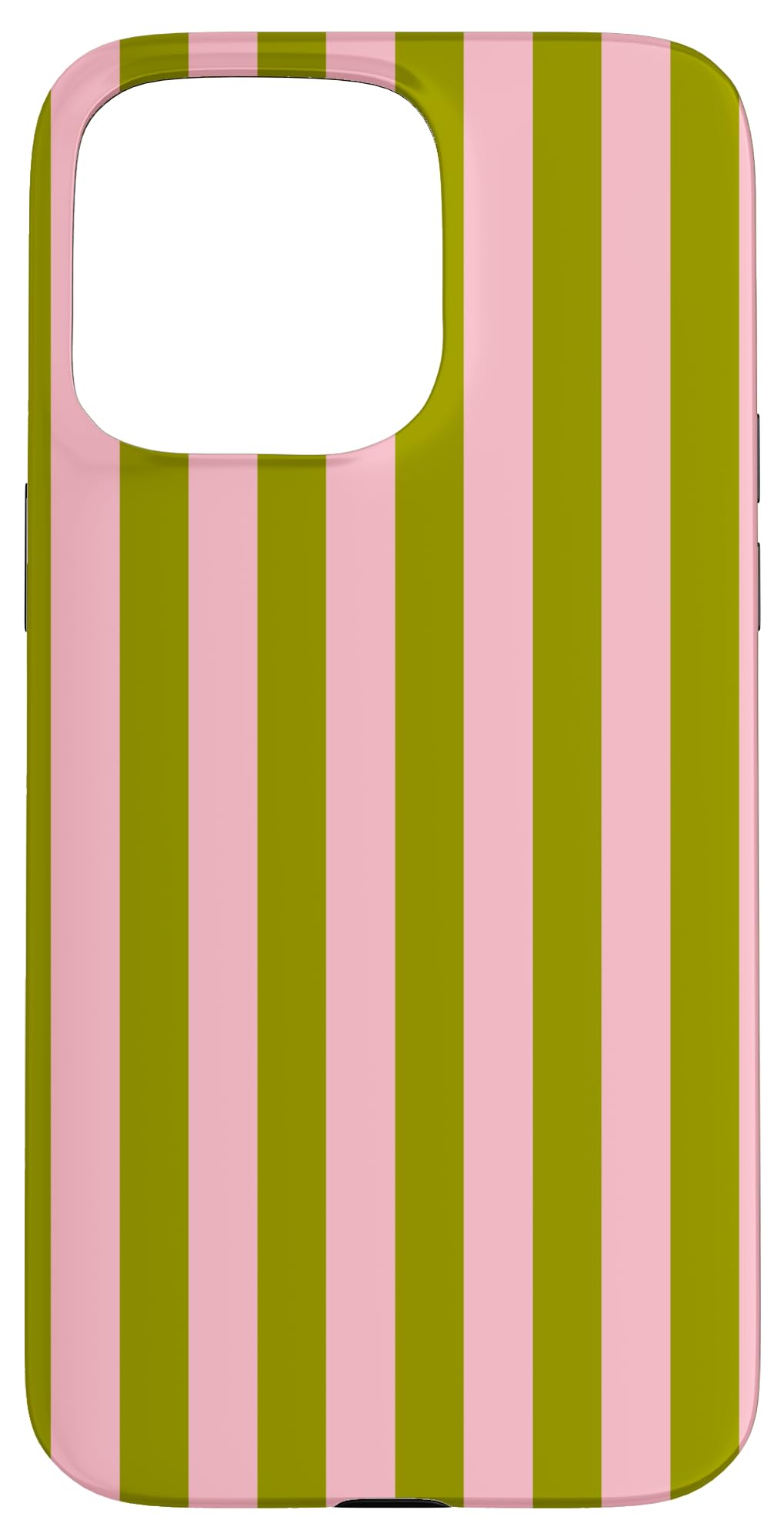 iPhone 15 Pro Max Pink Olive Green Striped Cute Girly Aesthetic Preppy Stripe Case