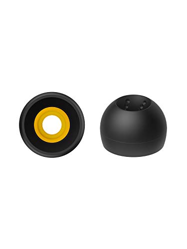 JVC EP-FX10ML-B Replacement Ear Tips Spiral Dots++ 4 Pack ML, Black