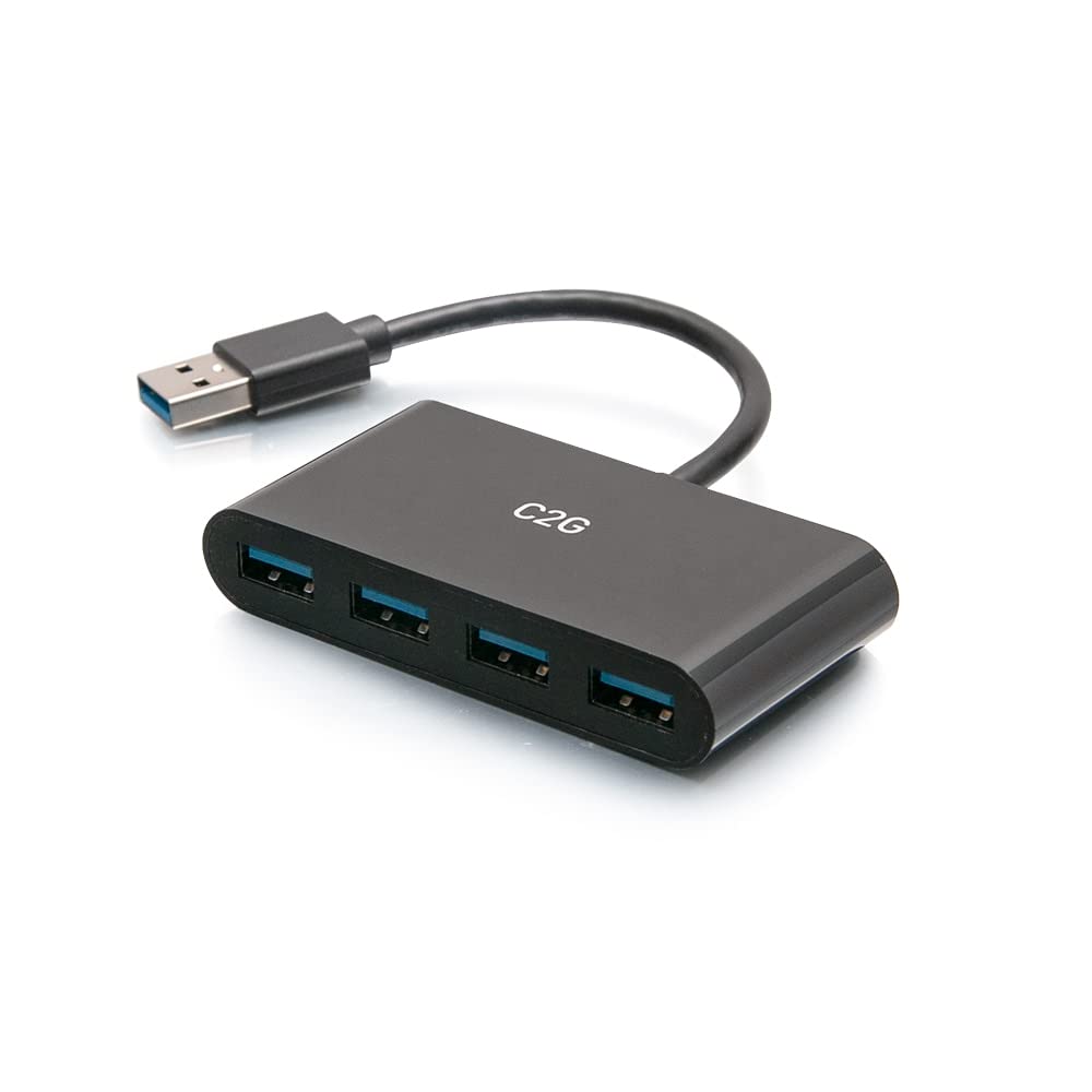 C2G 4-Port USB-A 3.0 Hub, SuperSpeed 5Gb Data Hub for Dell, Surface Pro, XPS, Macbook, Mac Pro/mini, iMac, PC, USB Flash Drives, Mobile HDD etc