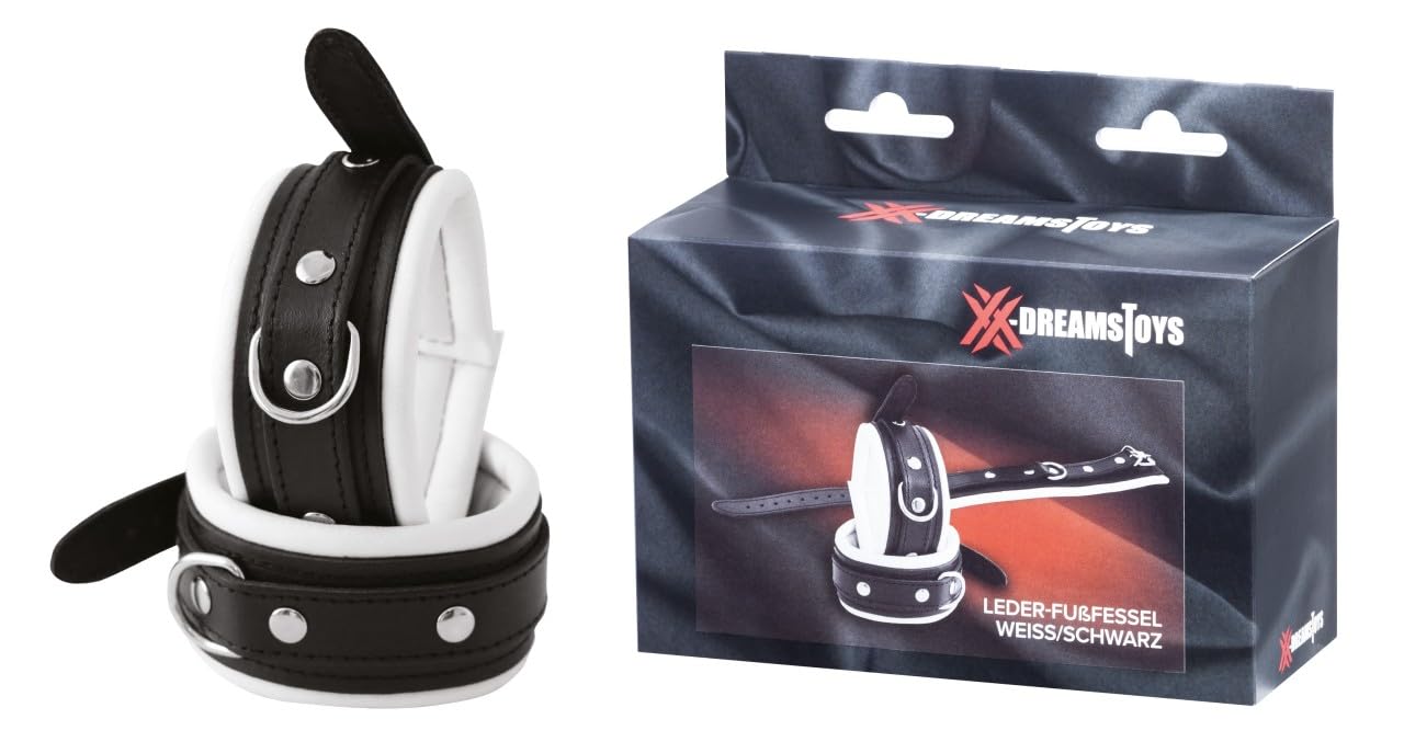 XX-DREAMSTOYS Ankle Cuffs Black/White 29 cm