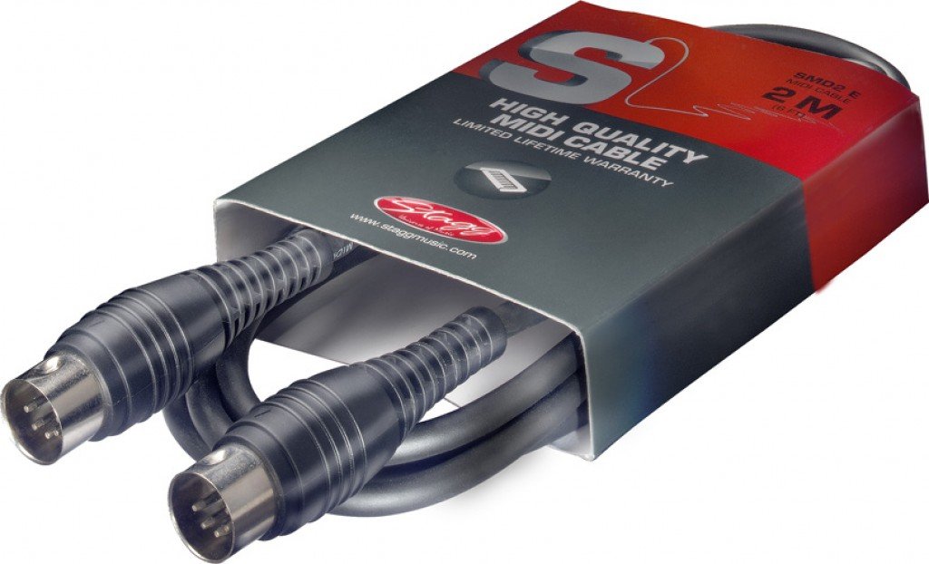 Stagg SMD2 E S-Series Midi Cable with Male DIN to Male DIN Plastic Connectors
