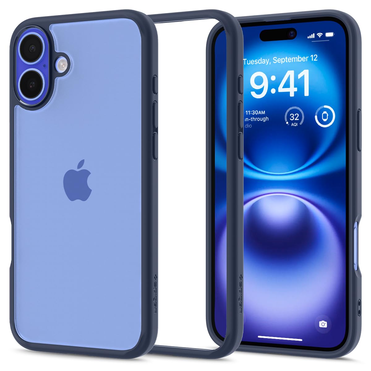 Spigen Ultra Hybrid Case Compatible with iPhone 16 - Navy Blue