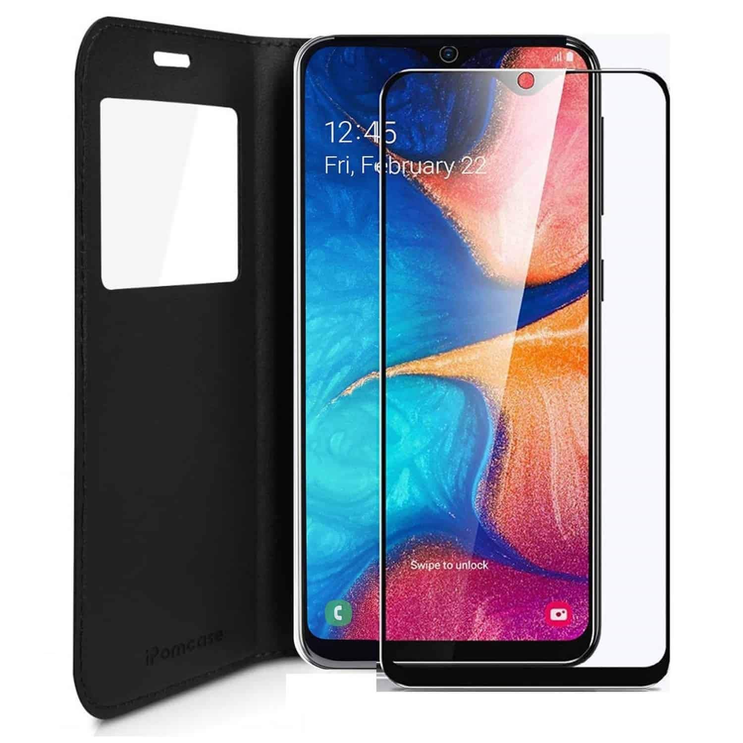 iPOMCASE Coque avec Verre Trempé 4D pour Samsung Galaxy A20e