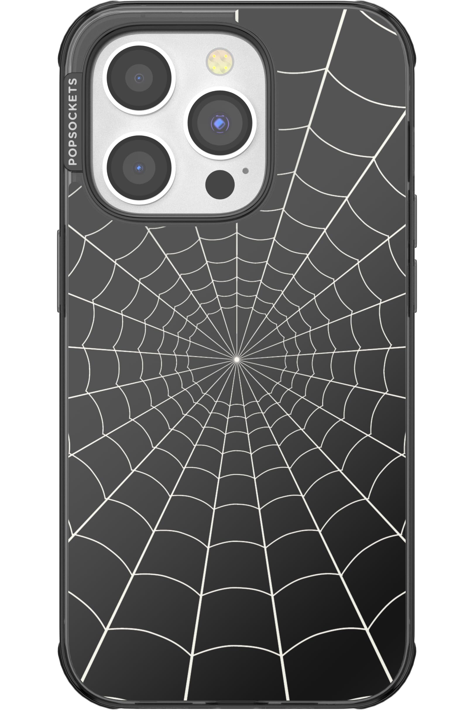 PopSockets iPhone 14 Pro Case with Phone Grip and Slide Compatible with MagSafe, Phone Case for iPhone 14 Pro, Wireless Charging Compatible, Spiderman - Black Web